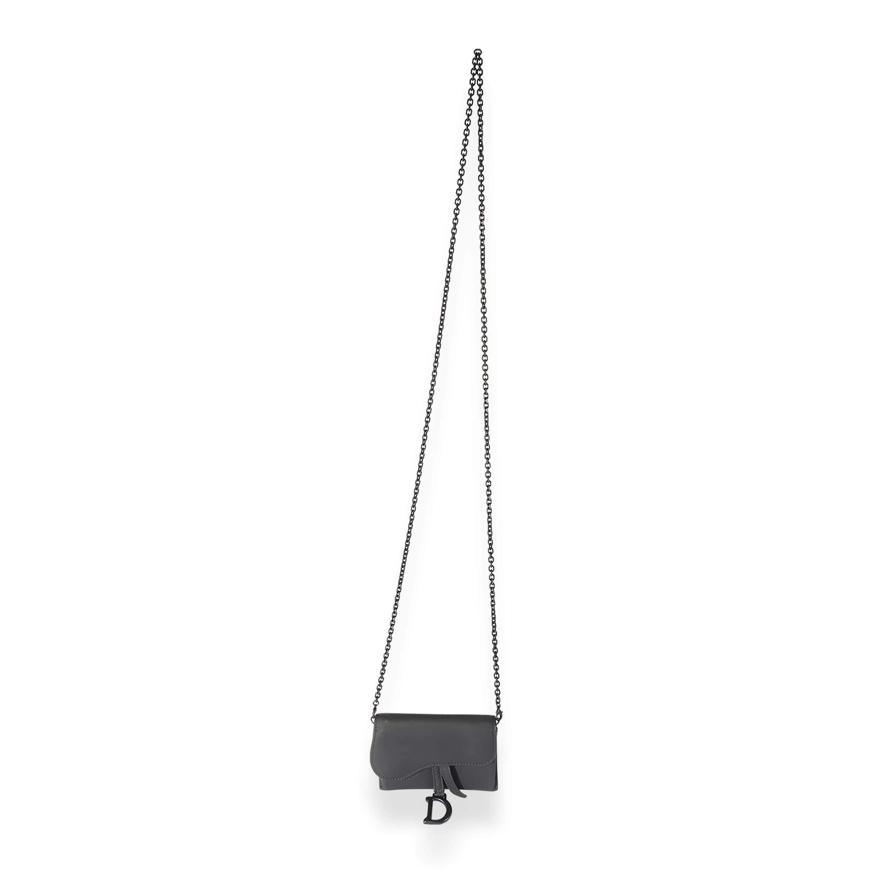 Dior Black Ultra Matte Calfskin Saddle Belt Pouch - Image 8