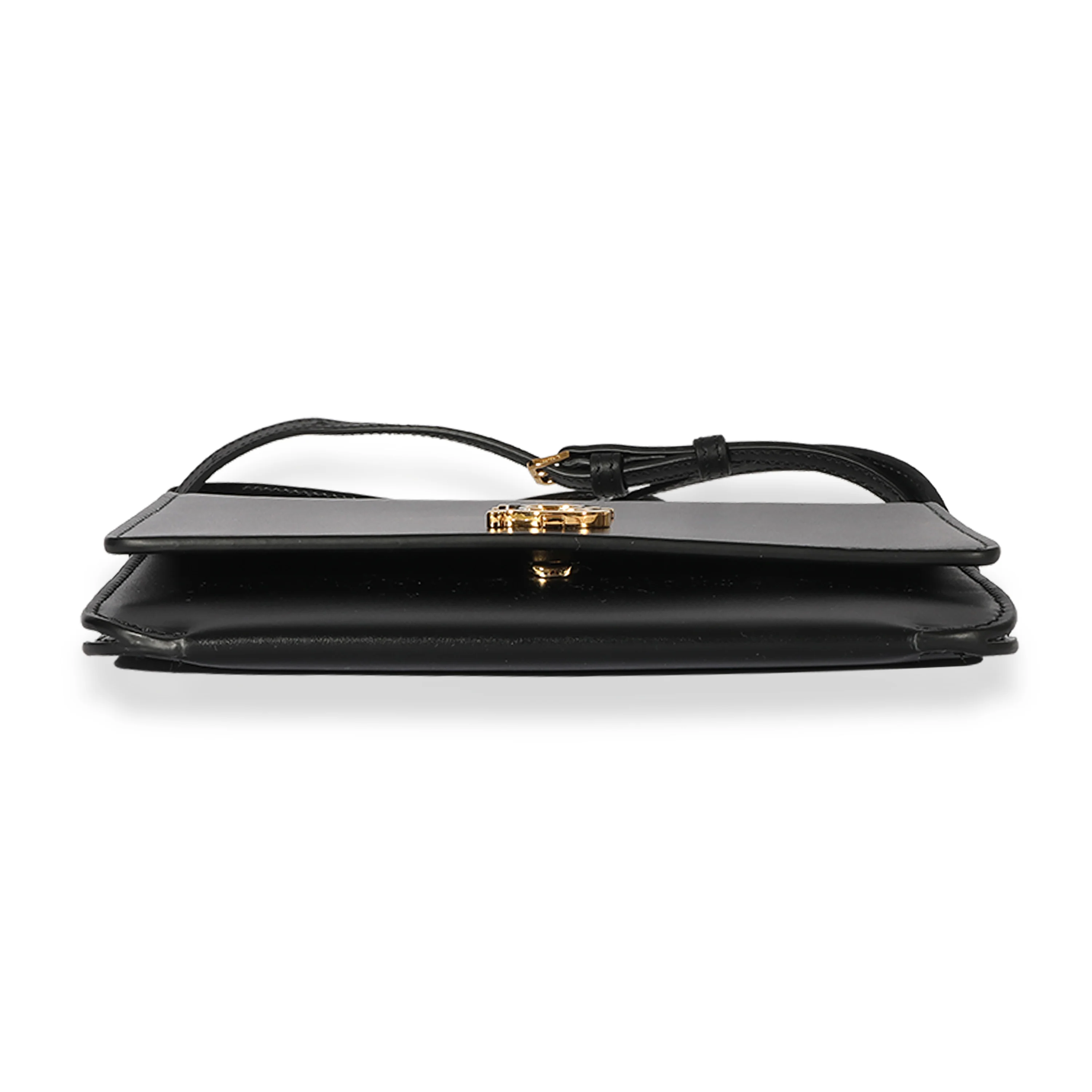 Burberry Black Smooth Leather TB Mini Flat Bag - Image 5