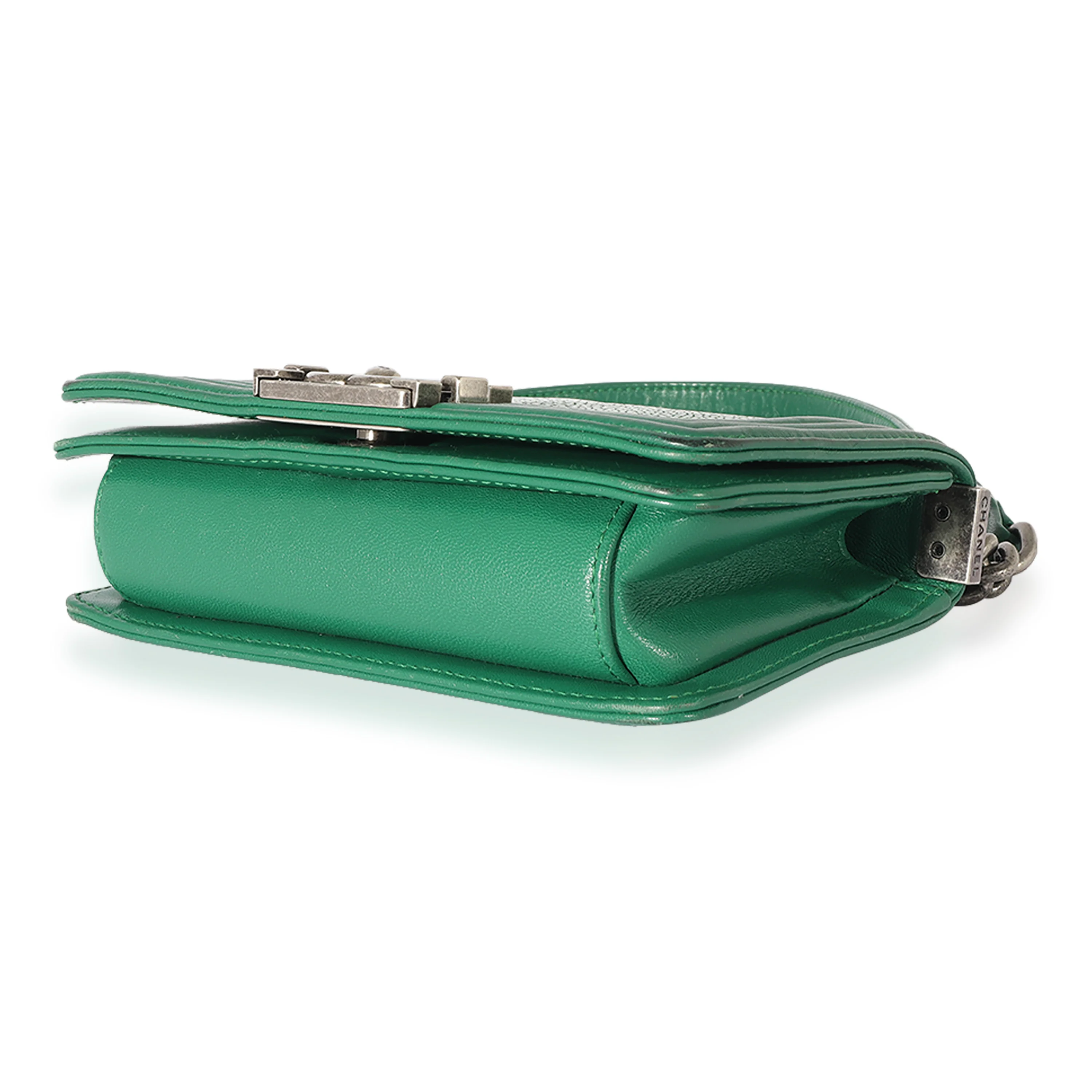 Chanel Green Stingray & Lambskin Small Boy Bag - Image 7