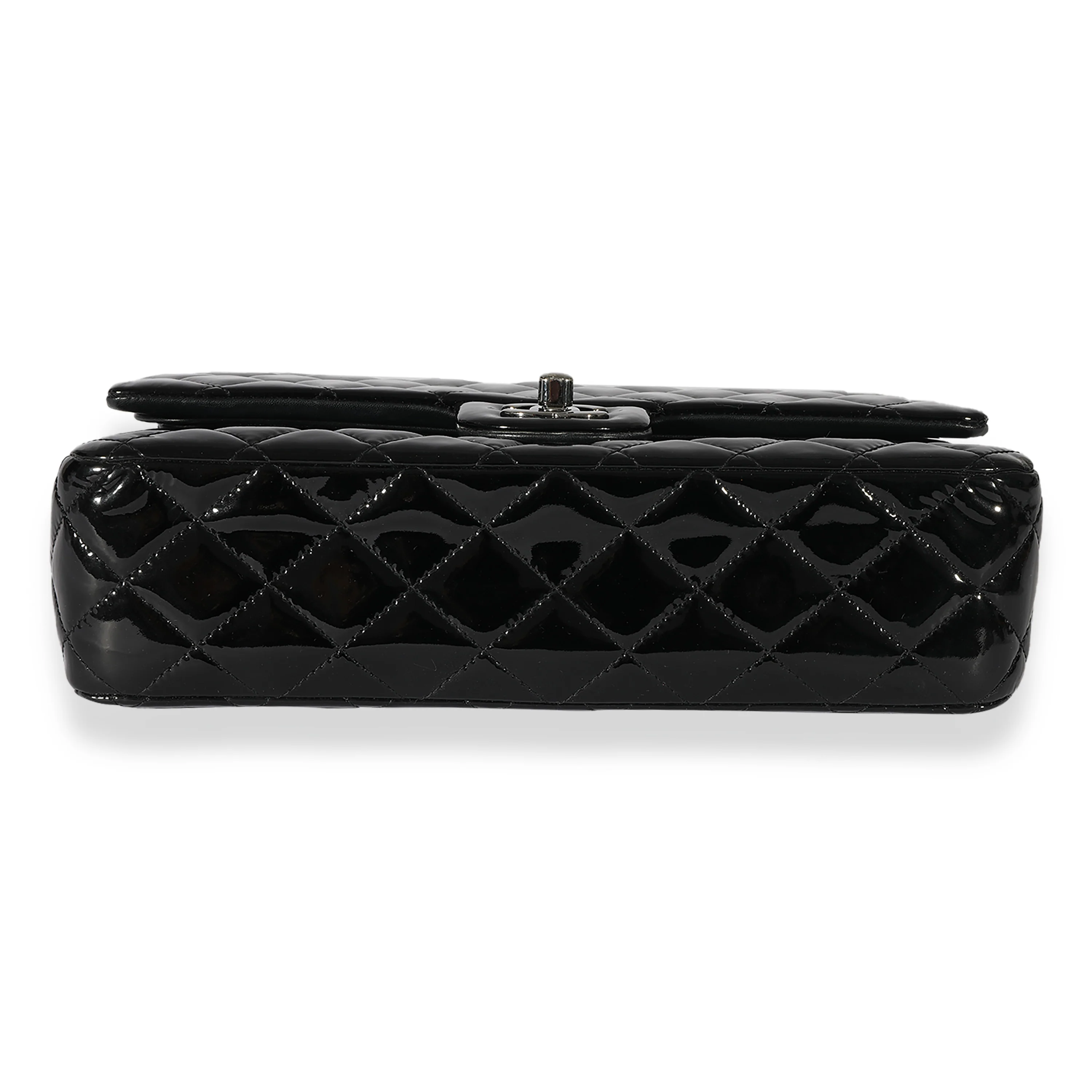 Chanel Black Quilted Patent Leather Medium Classic Double Flap Bag - Image 5