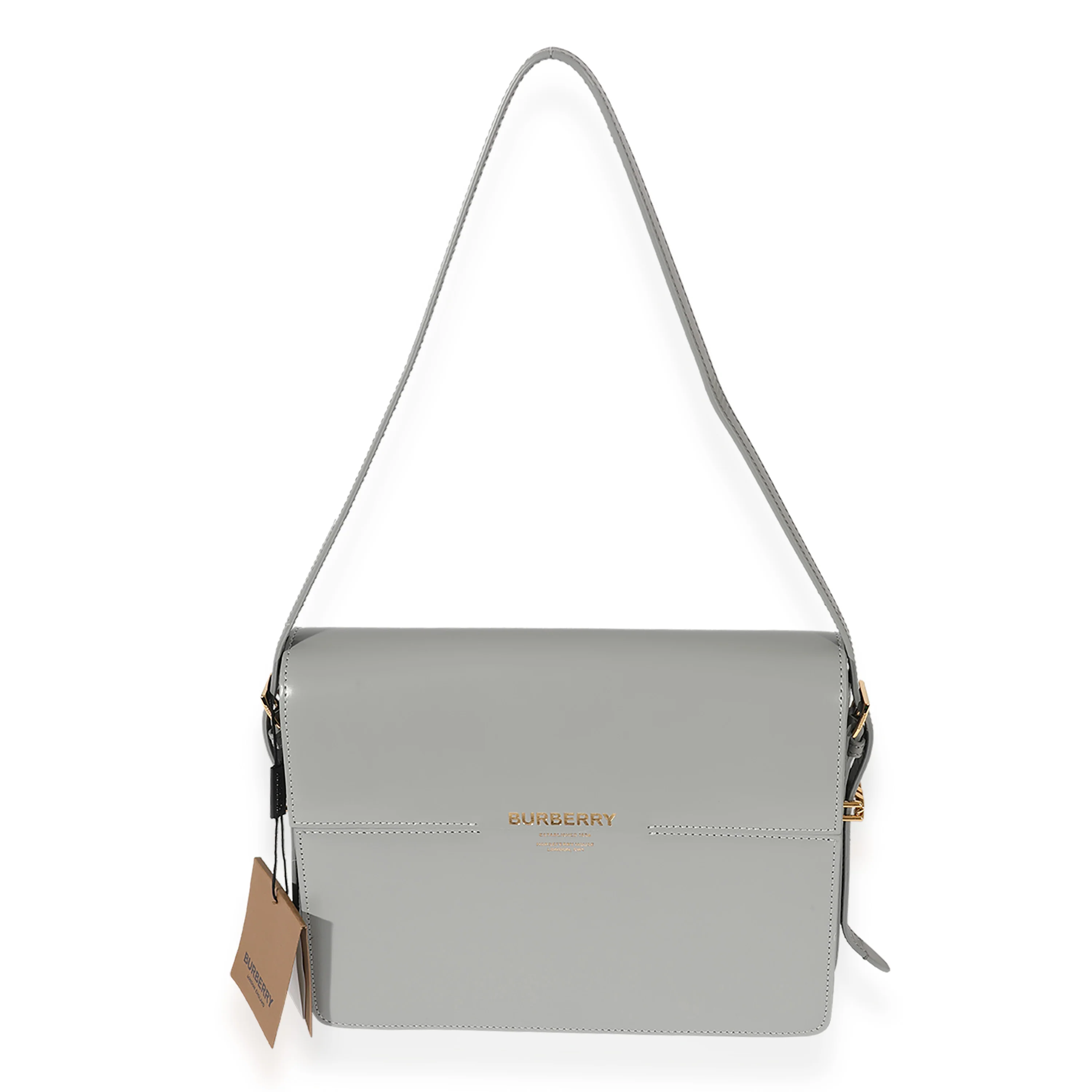 Burberry Grey Smooth Leather Large Alice Bag - Image 3
