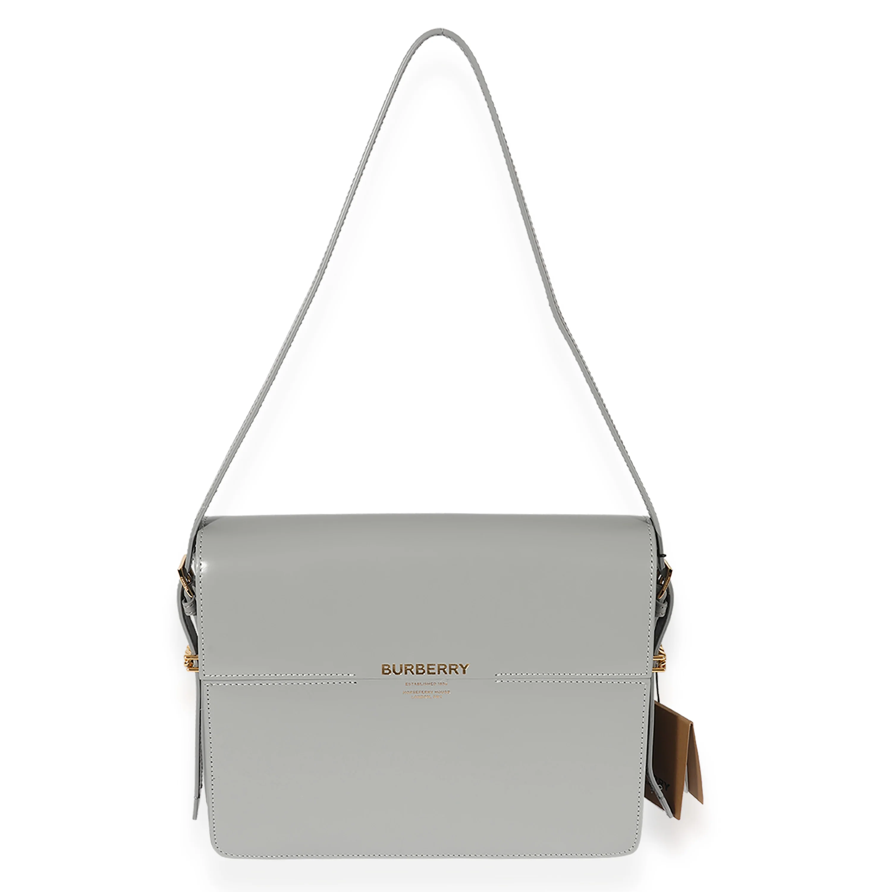 Burberry Grey Smooth Leather Large Alice Bag - Image 4