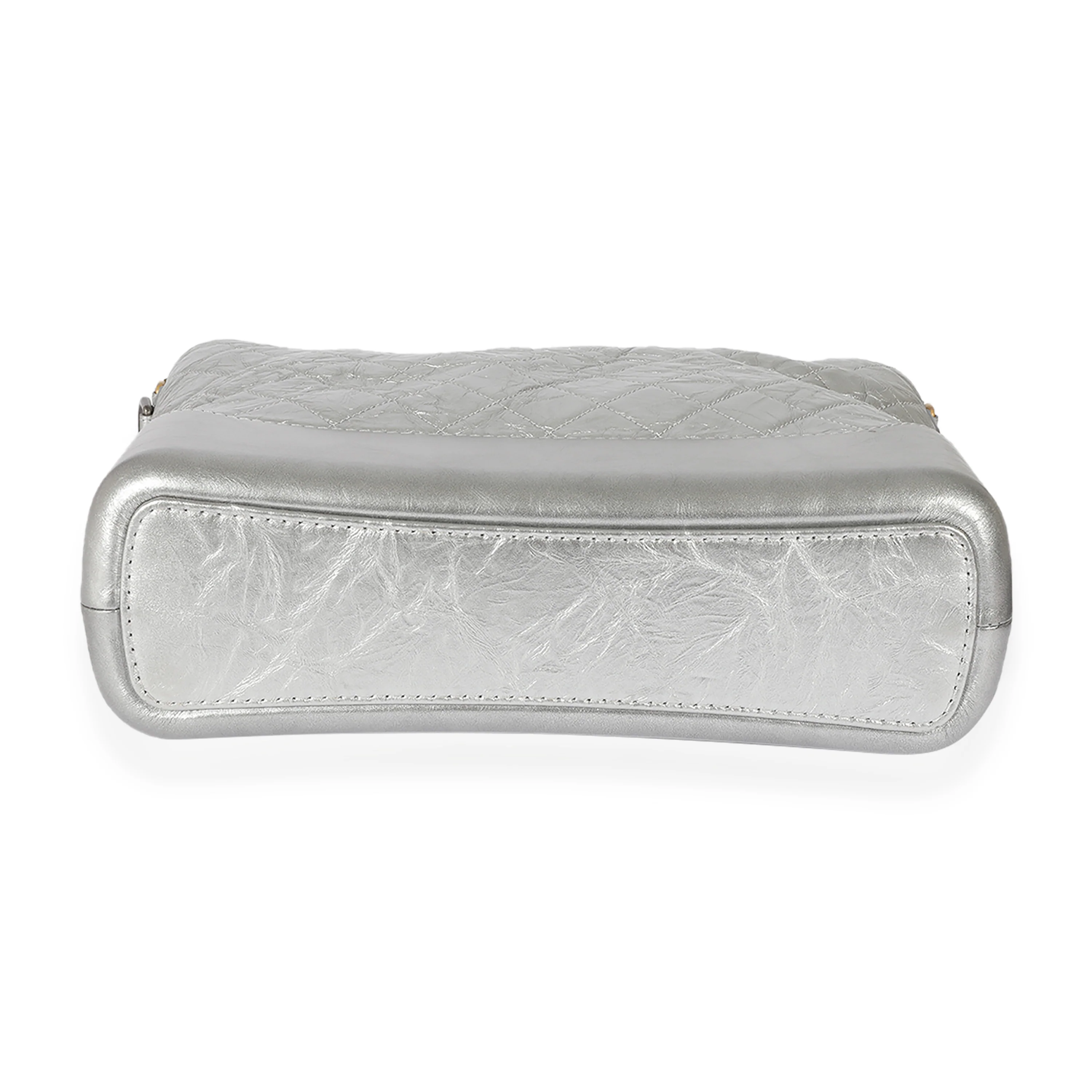 Silver Quilted Aged Calfskin Large Gabrielle Hobo - Image 5