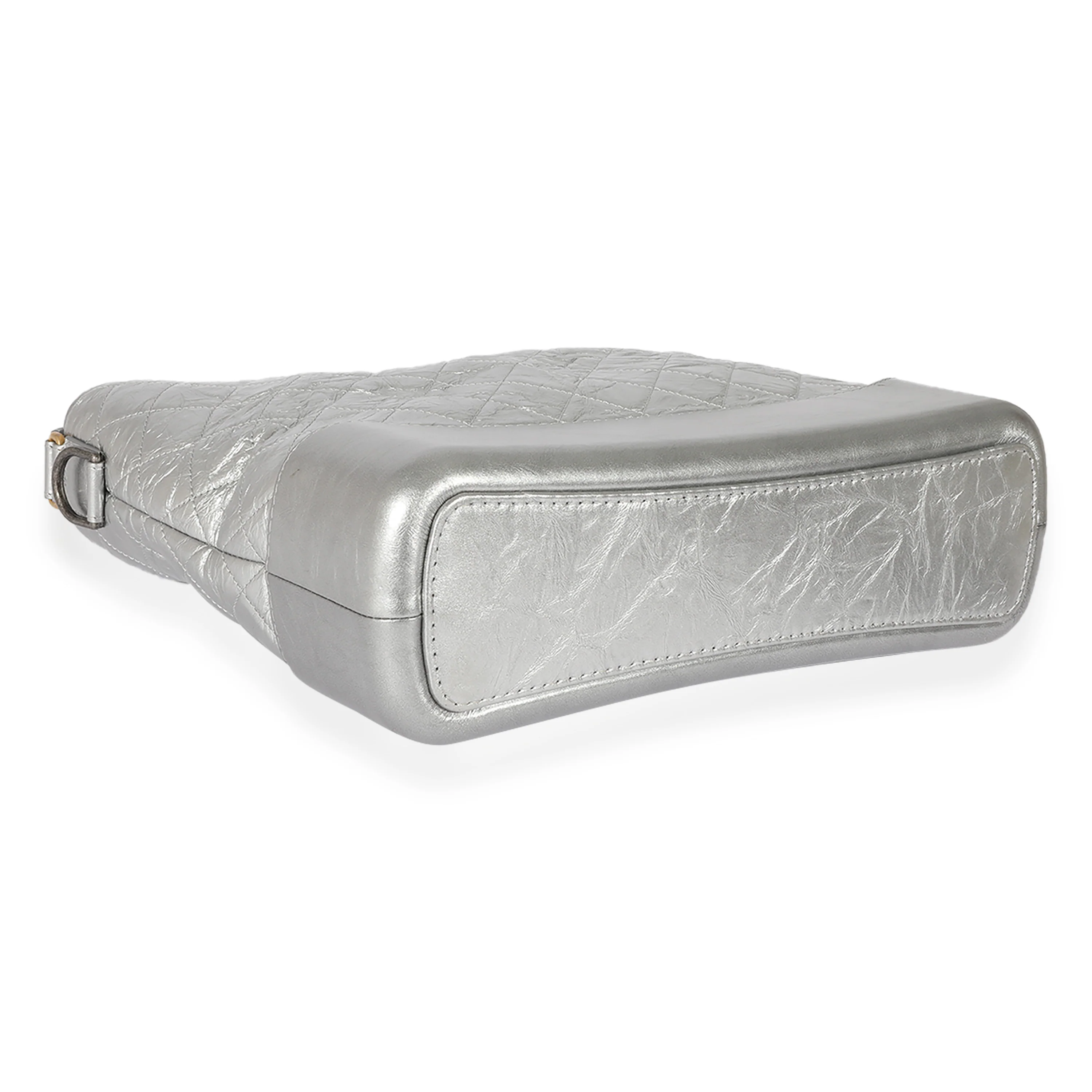 Silver Quilted Aged Calfskin Large Gabrielle Hobo - Image 6