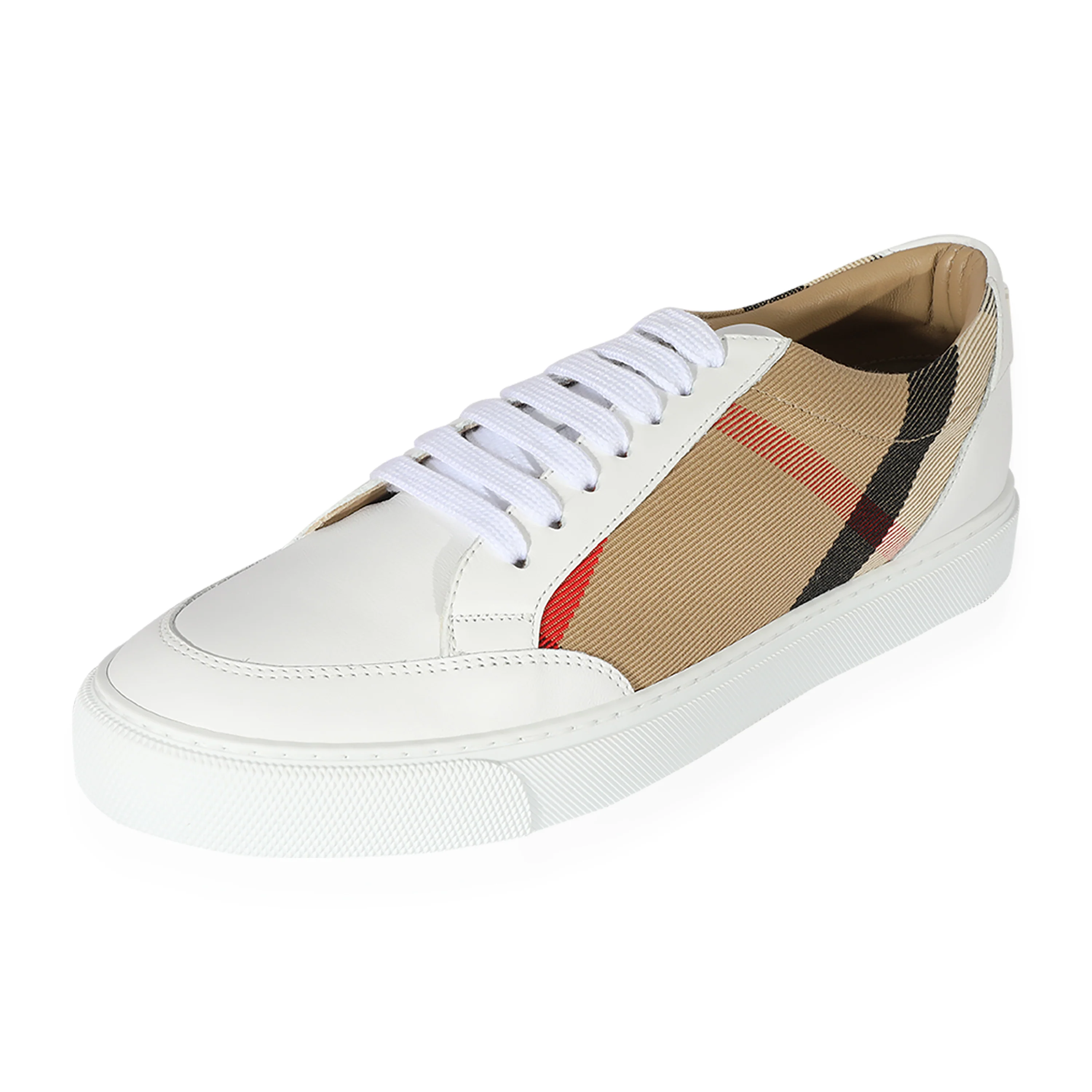 Burberry House Check & Leather Optic White - Image 2