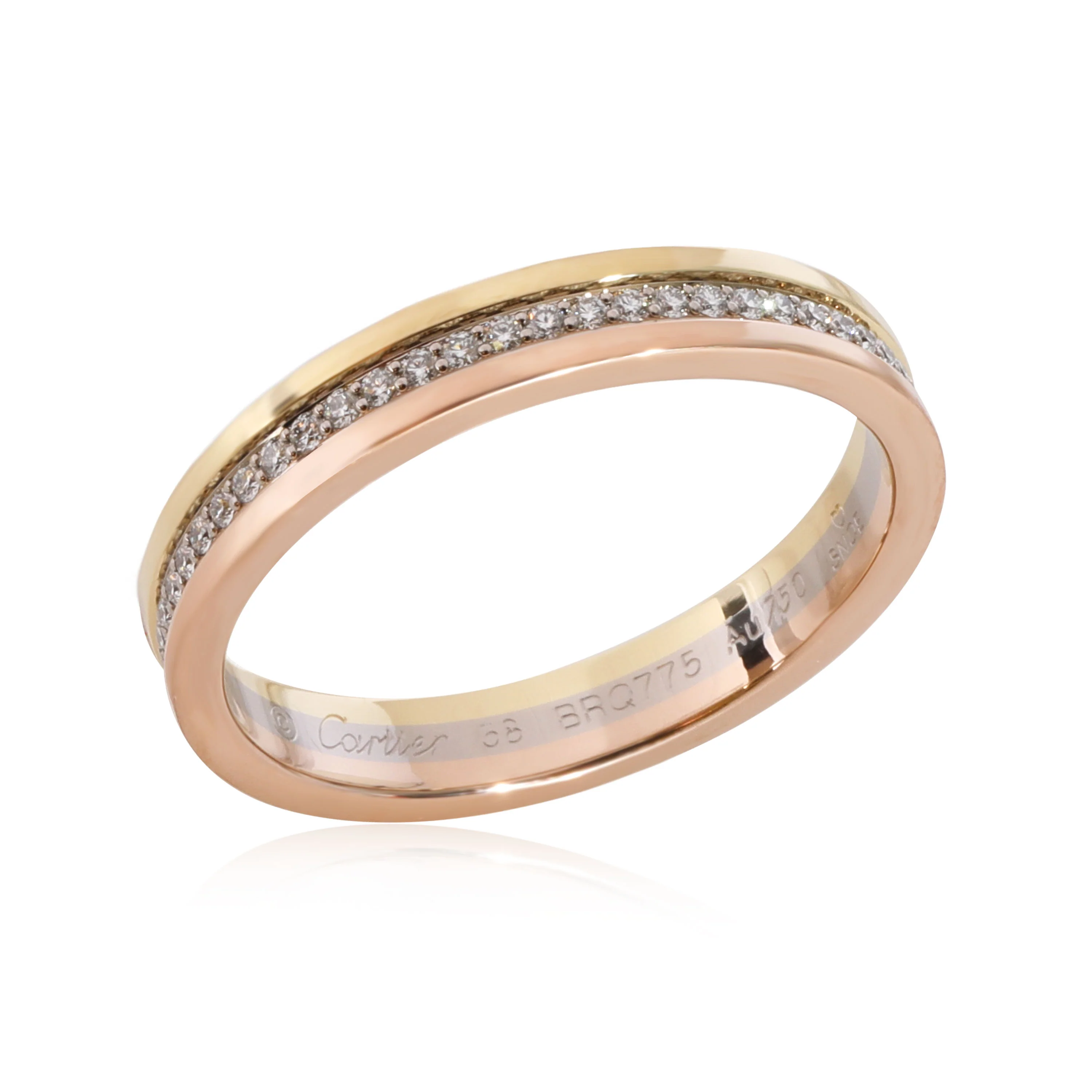 Cartier Vendome Louis Cartier Wedding Band in 18k 3 Tone Gold 0.25 CTW - Image 3