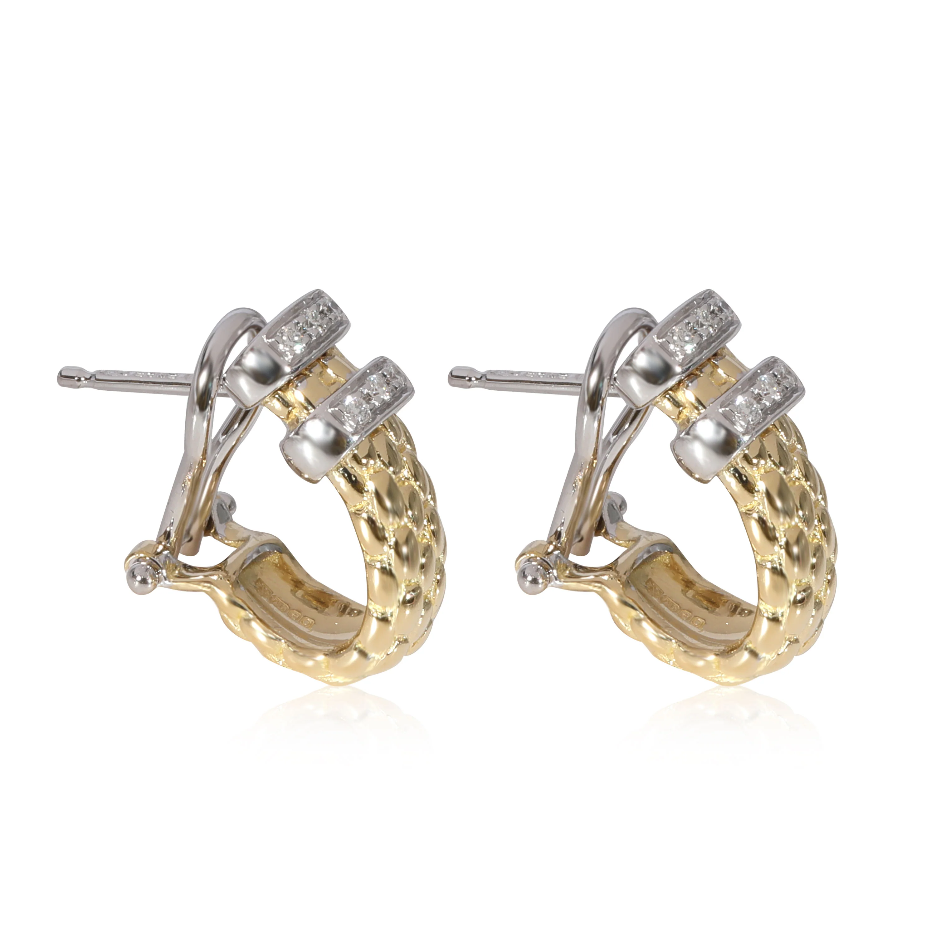 FOPE Hoop Earring in 18k White Gold/Yellow Gold 0.11 CTW - Image 2