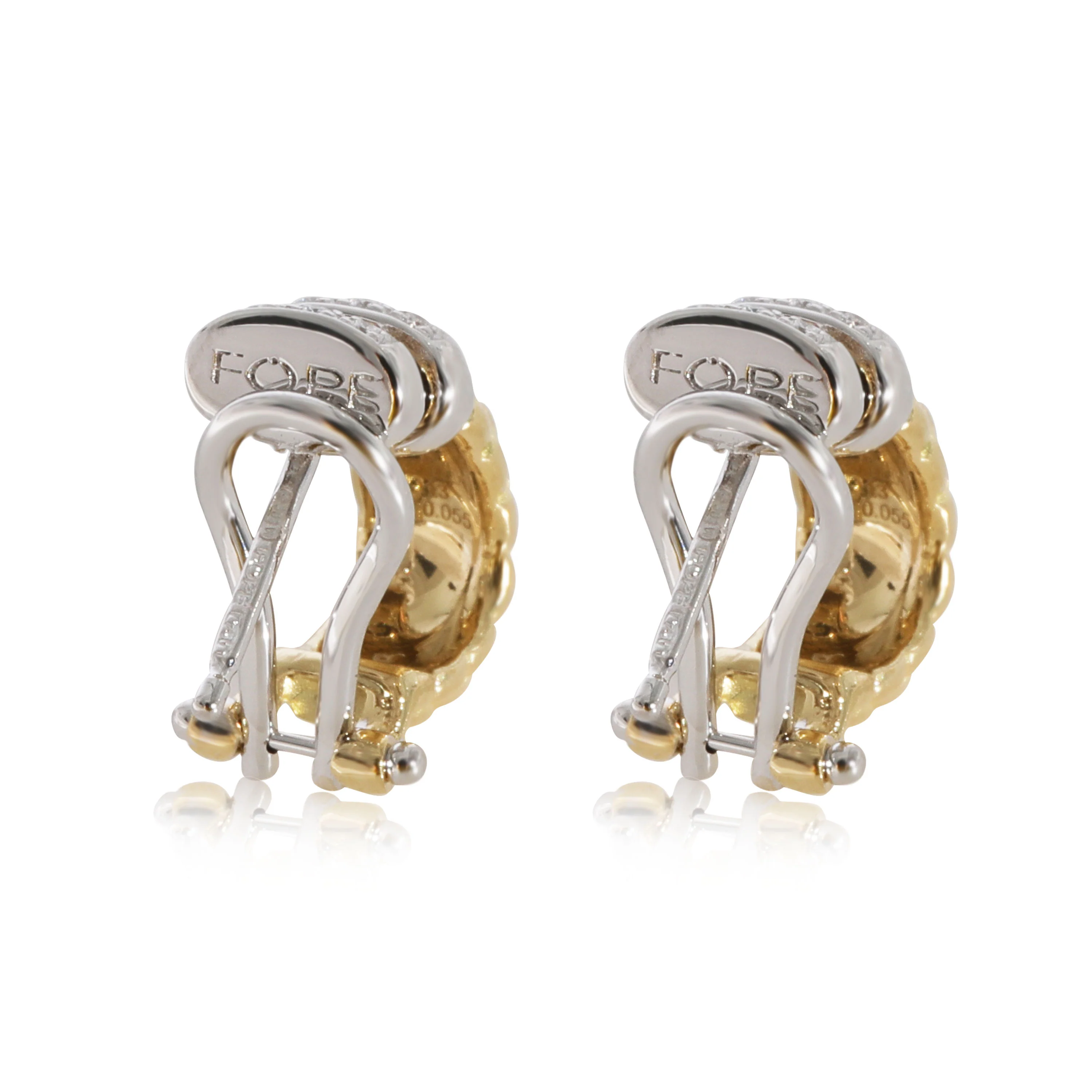 FOPE Hoop Earring in 18k White Gold/Yellow Gold 0.11 CTW - Image 3