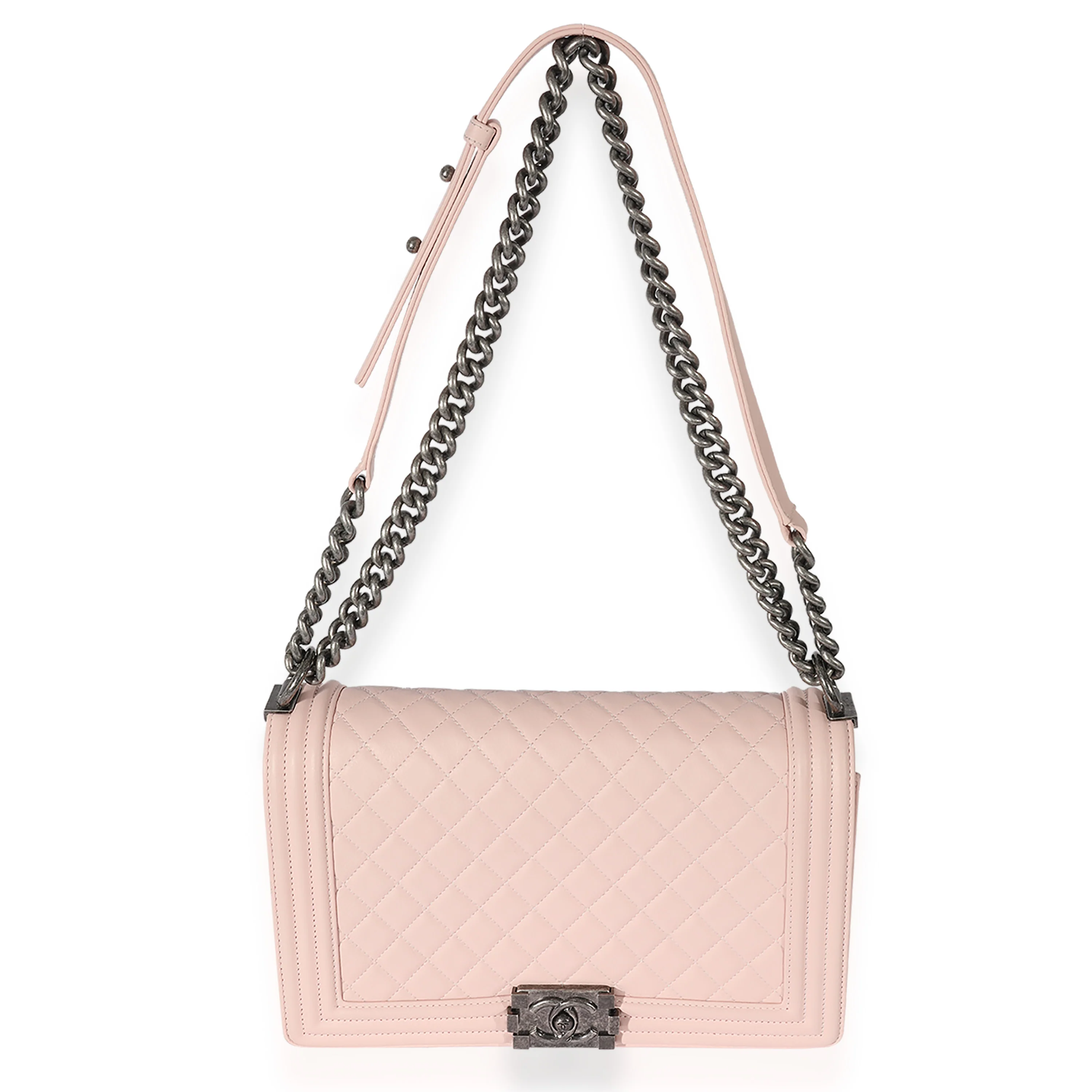 Chanel Light Pink Quilted Calfskin Medium Boy Bag - Image 8