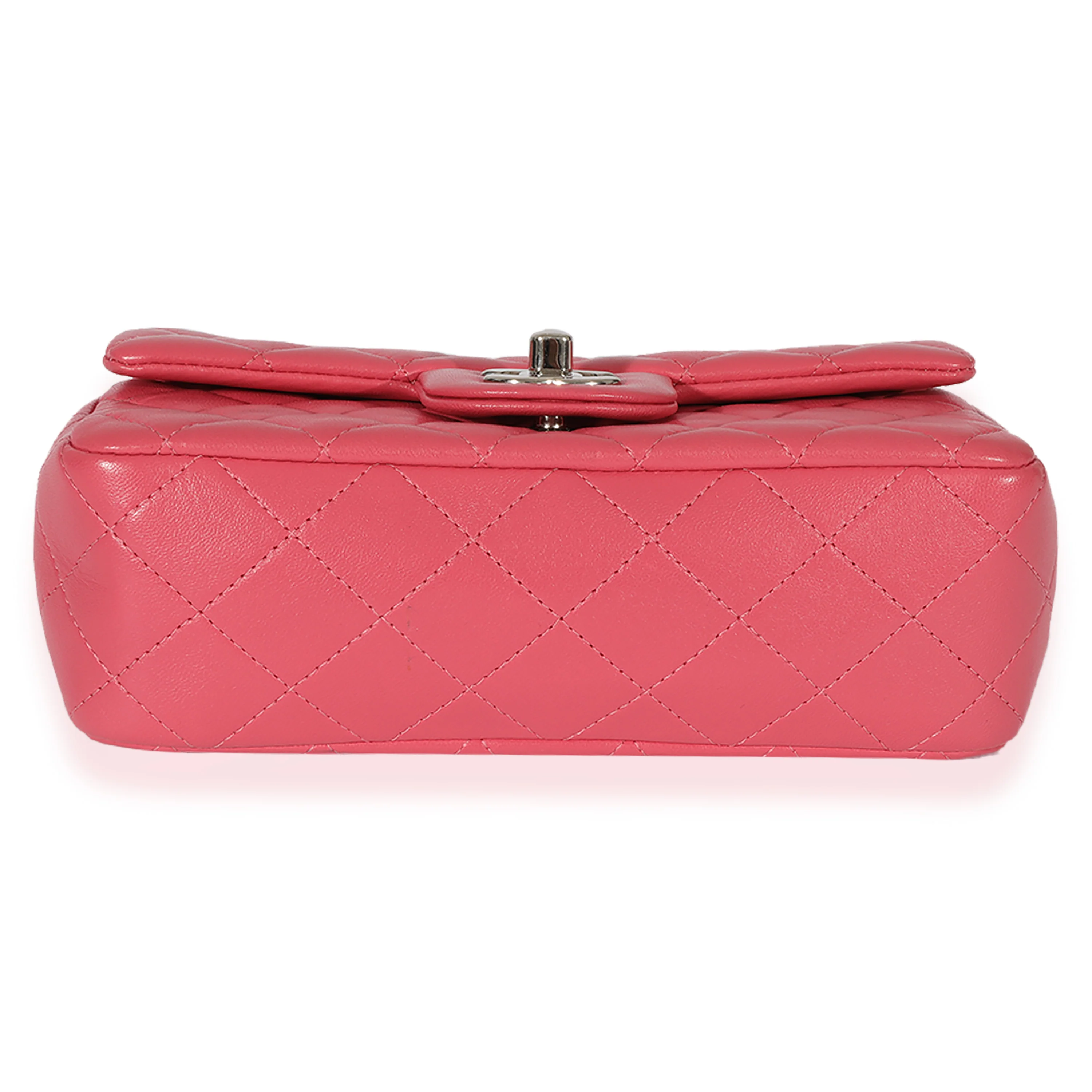 Chanel Pink Quilted Lambskin Mini Rectangular Classic Flap Bag - Image 5