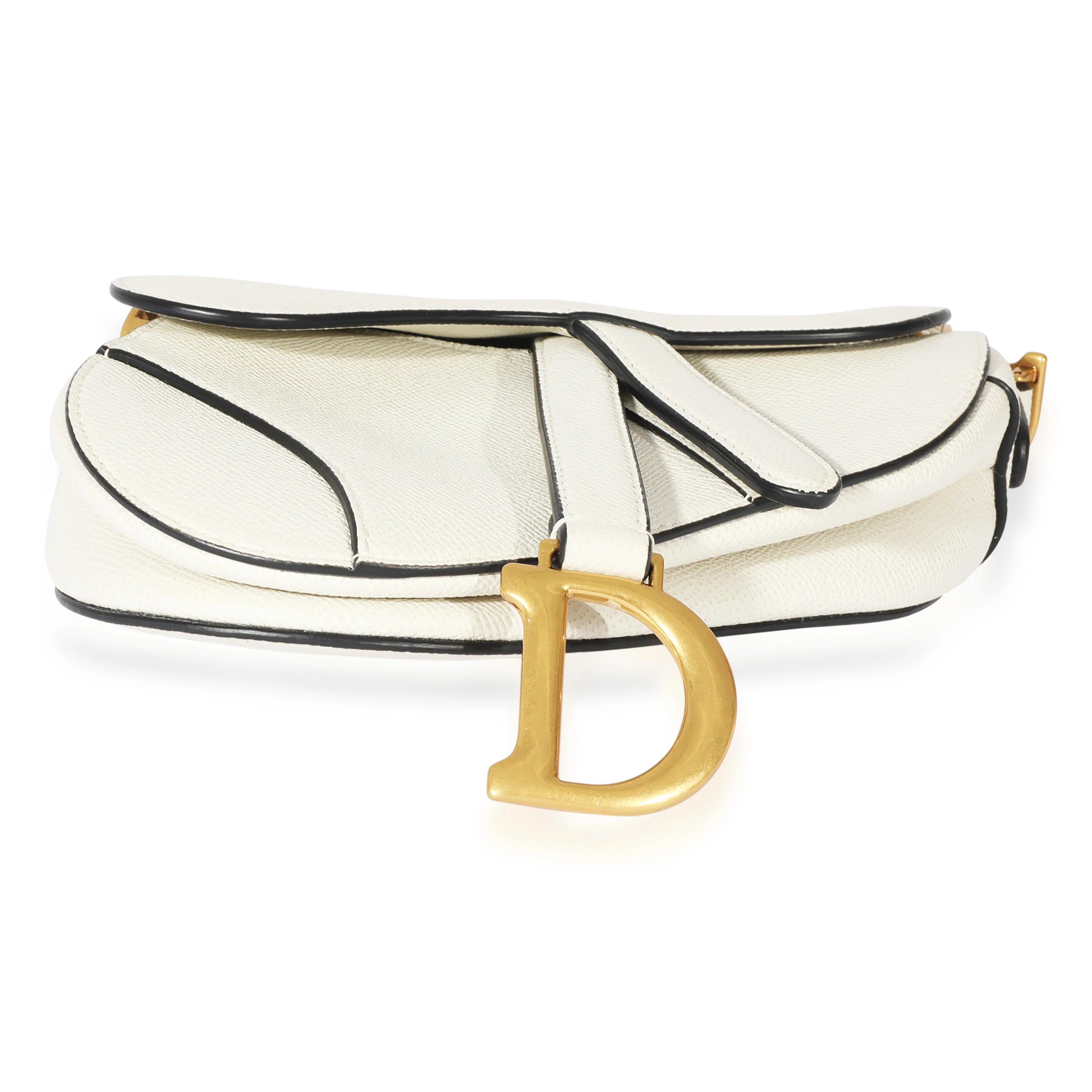 Christian Dior White Leather Mini Saddle Bag - Image 5