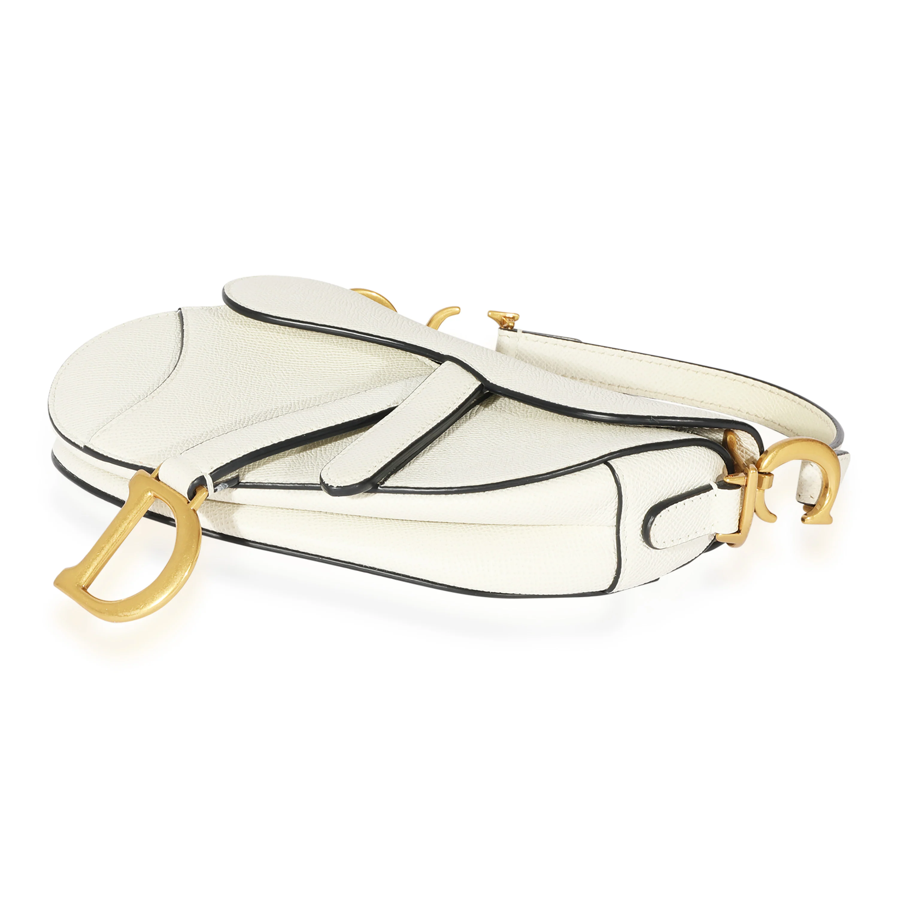 Christian Dior White Leather Mini Saddle Bag - Image 7