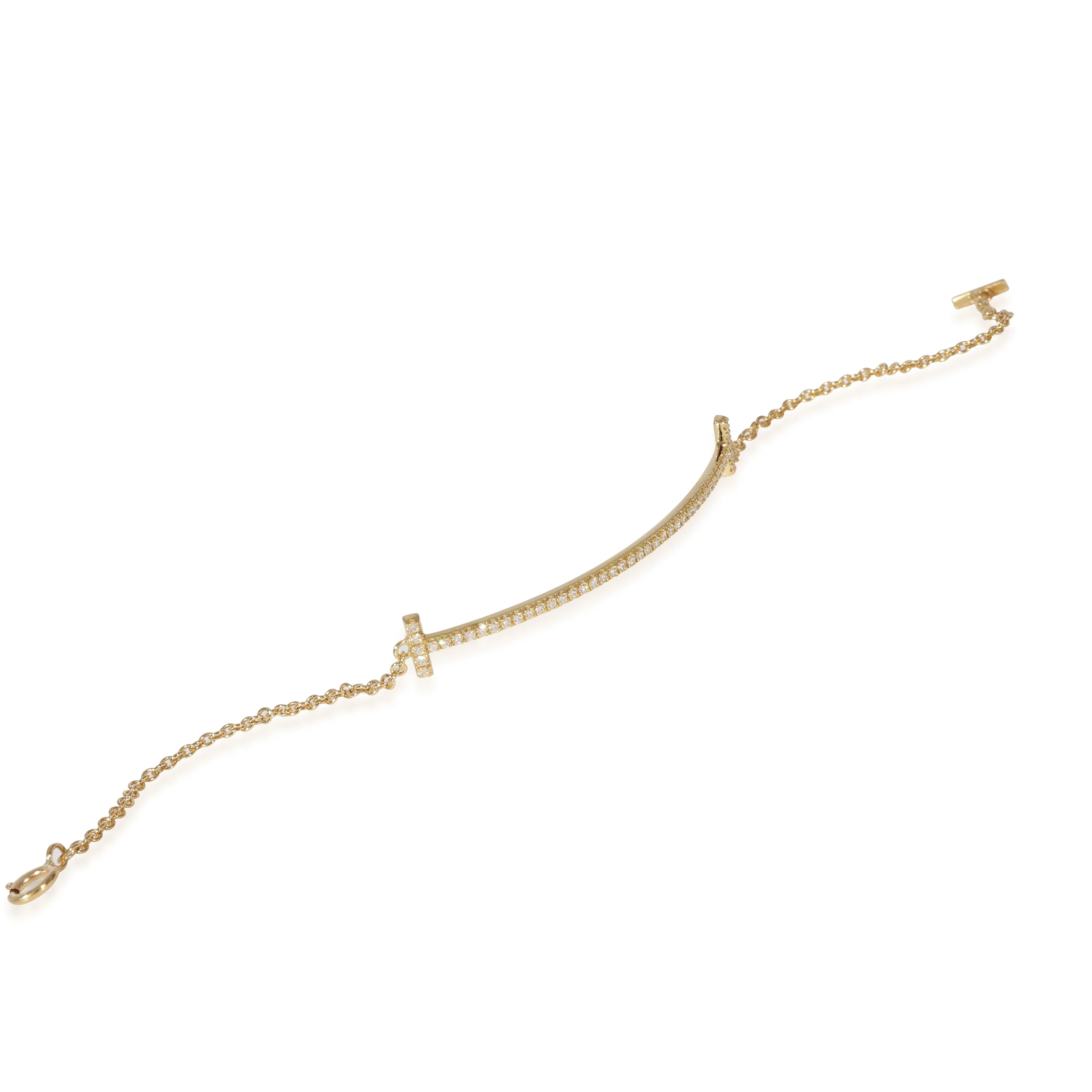 Tiffany & Co. T Smile Diamond Bracelet in 18k Yellow Gold 0.12 CTW - Image 4