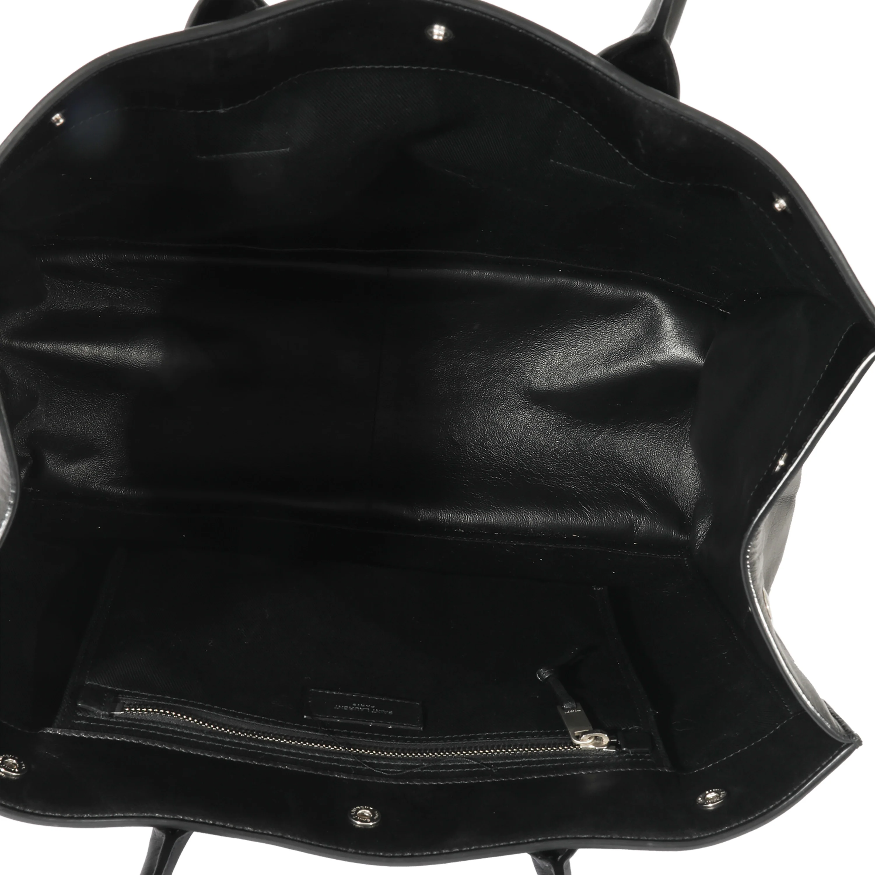 Black Leather Small Rive Gauche Tote - Image 4