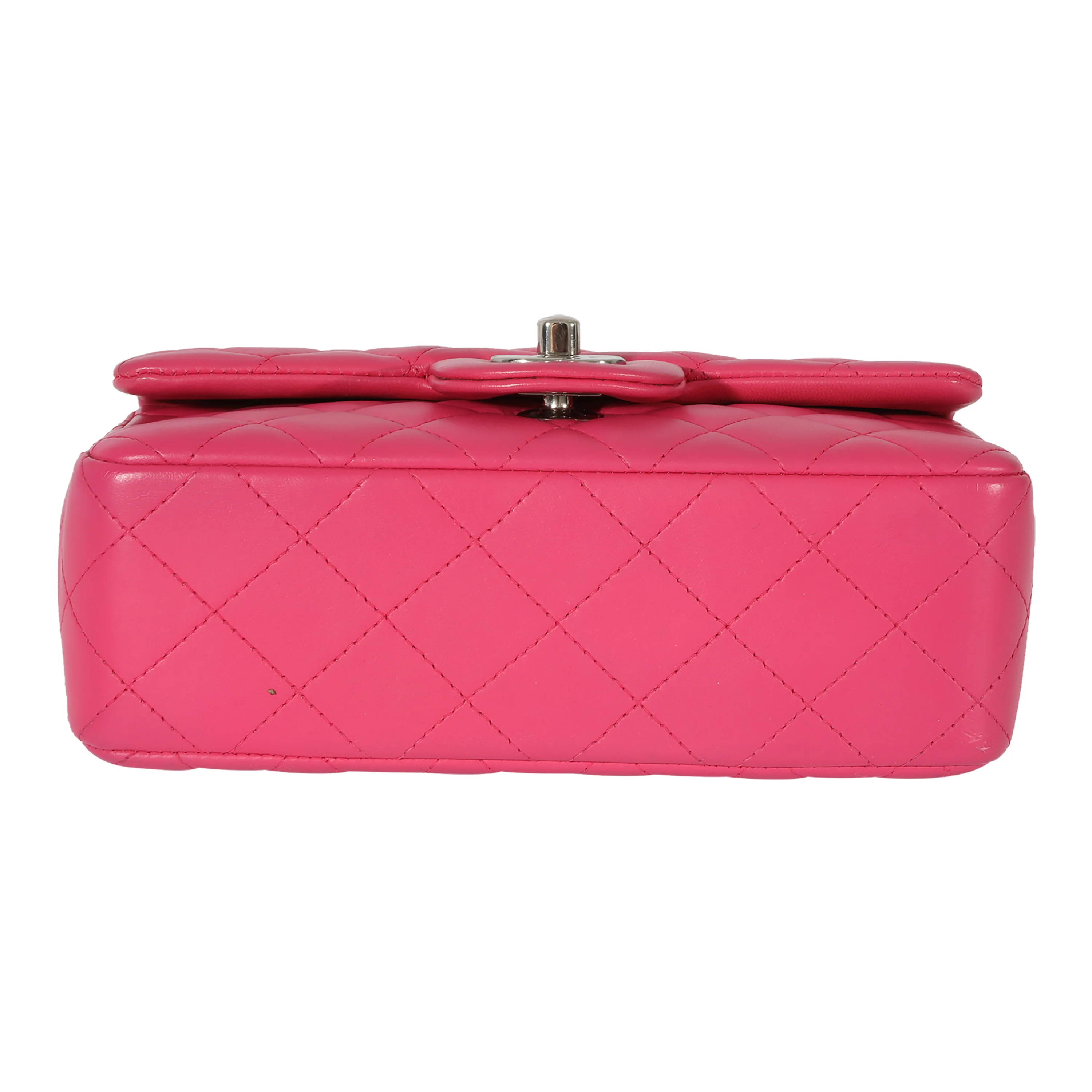 Chanel Pink Quilted Lambskin Mini Rectangular Classic Flap Bag - Image 5