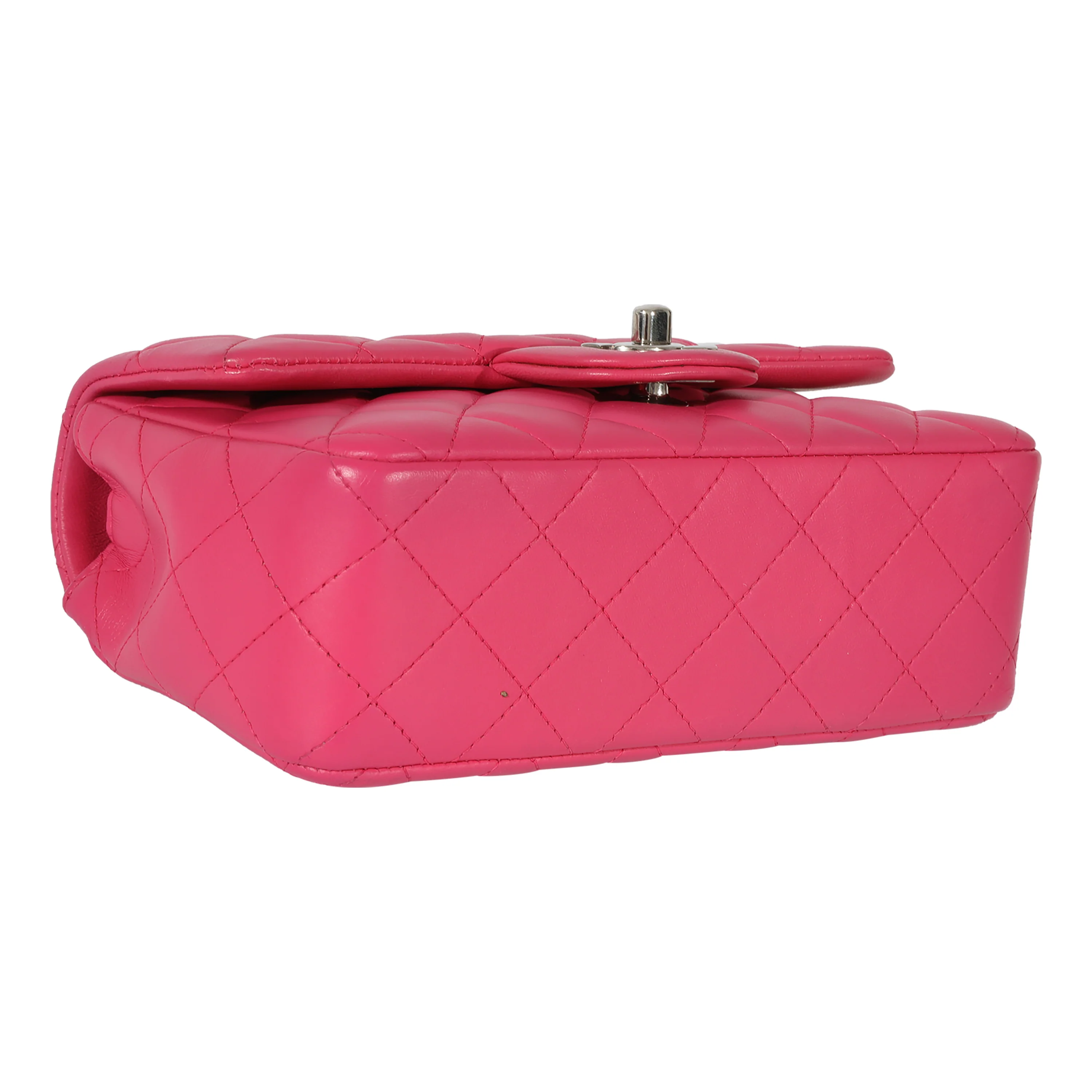 Chanel Pink Quilted Lambskin Mini Rectangular Classic Flap Bag - Image 6