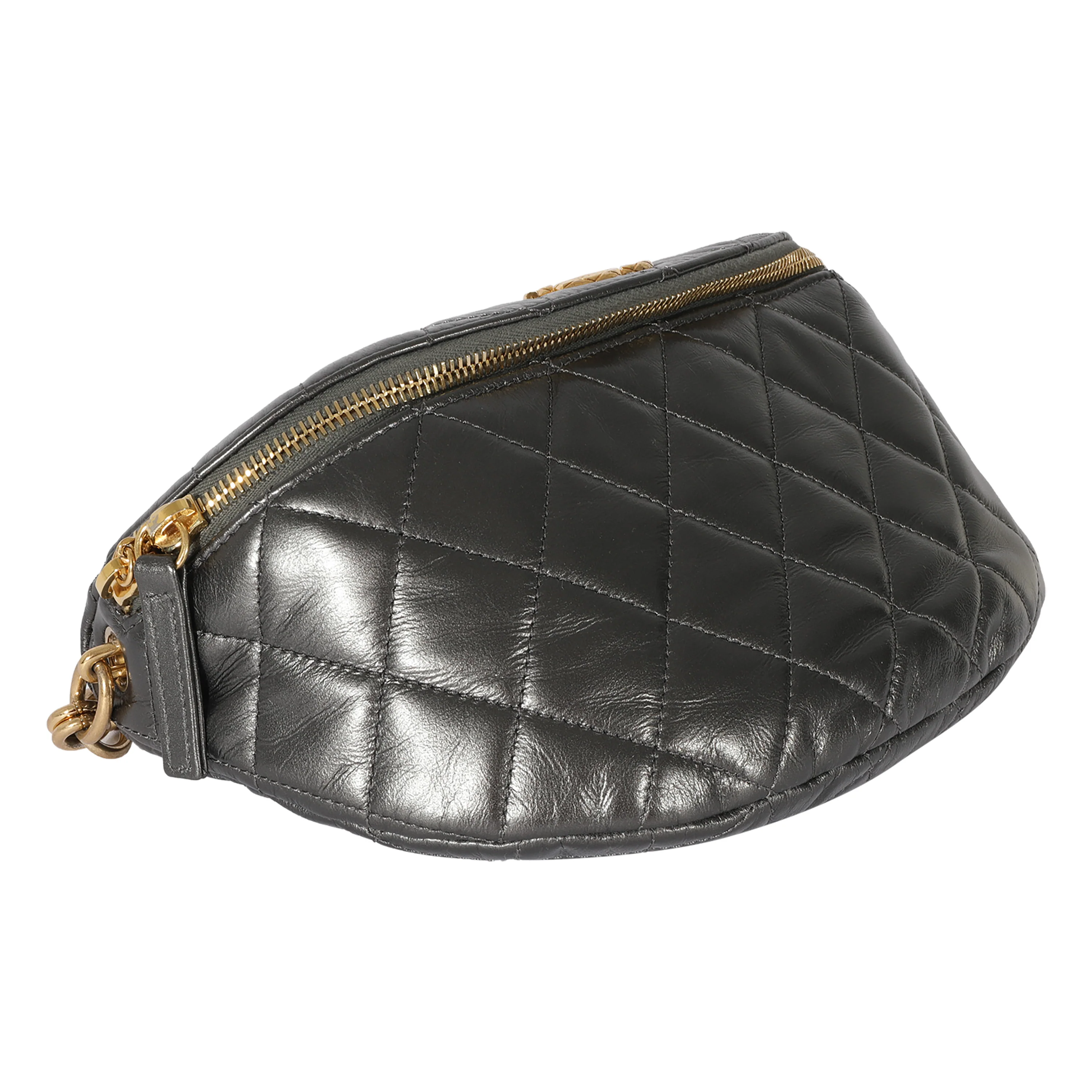 Chanel Metallic Quilted Calfskin Jeweled CC Crossbody Bag - Image 6
