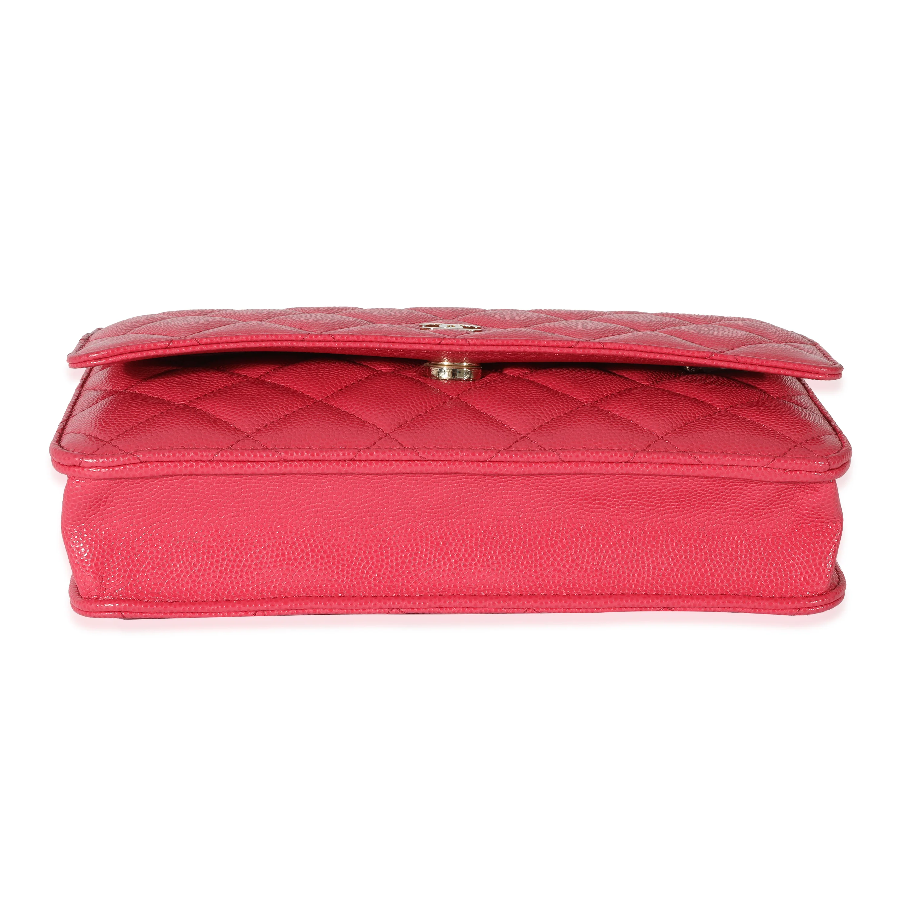 Chanel Pink Caviar Wallet On Chain - Image 5