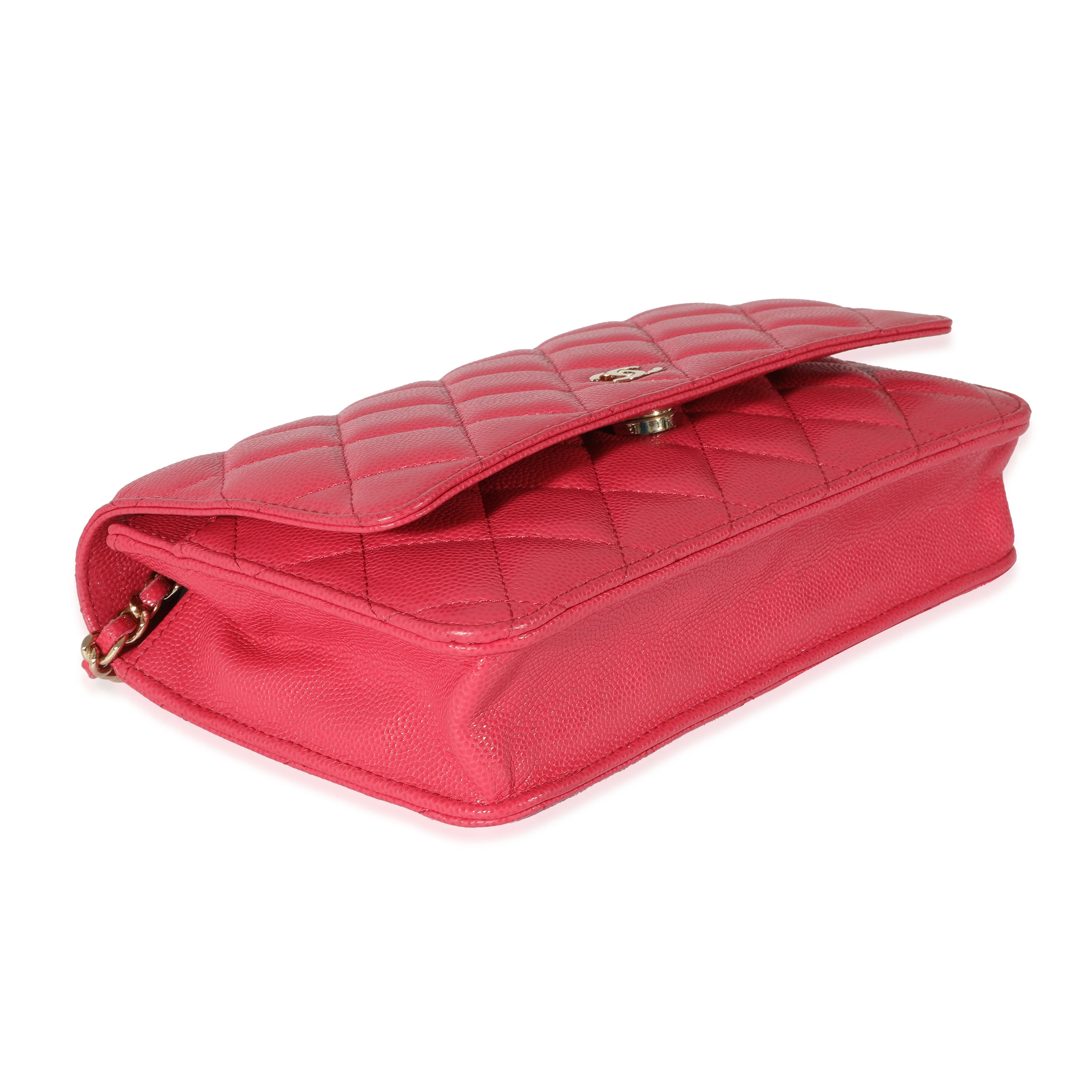 Chanel Pink Caviar Wallet On Chain - Image 6