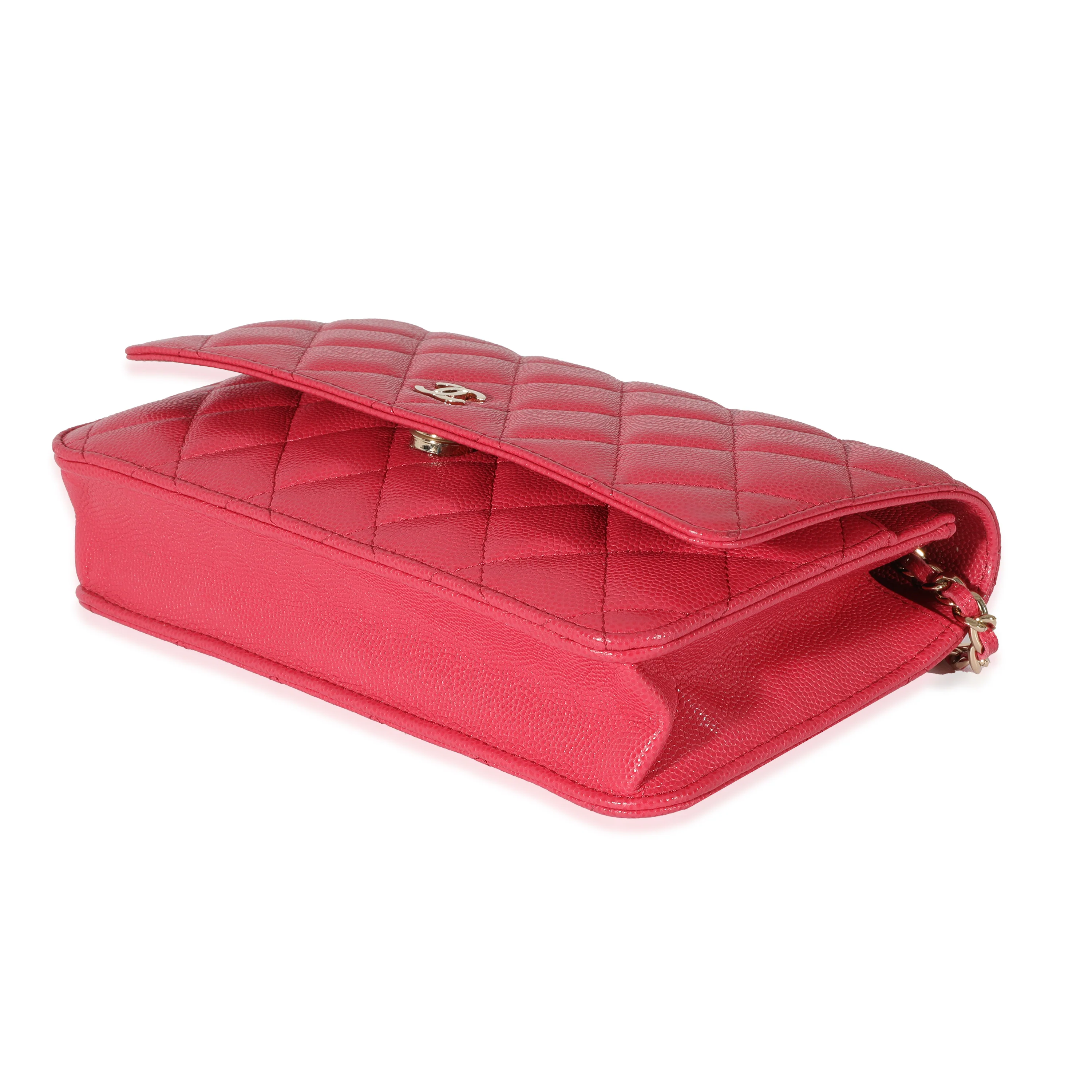 Chanel Pink Caviar Wallet On Chain - Image 7