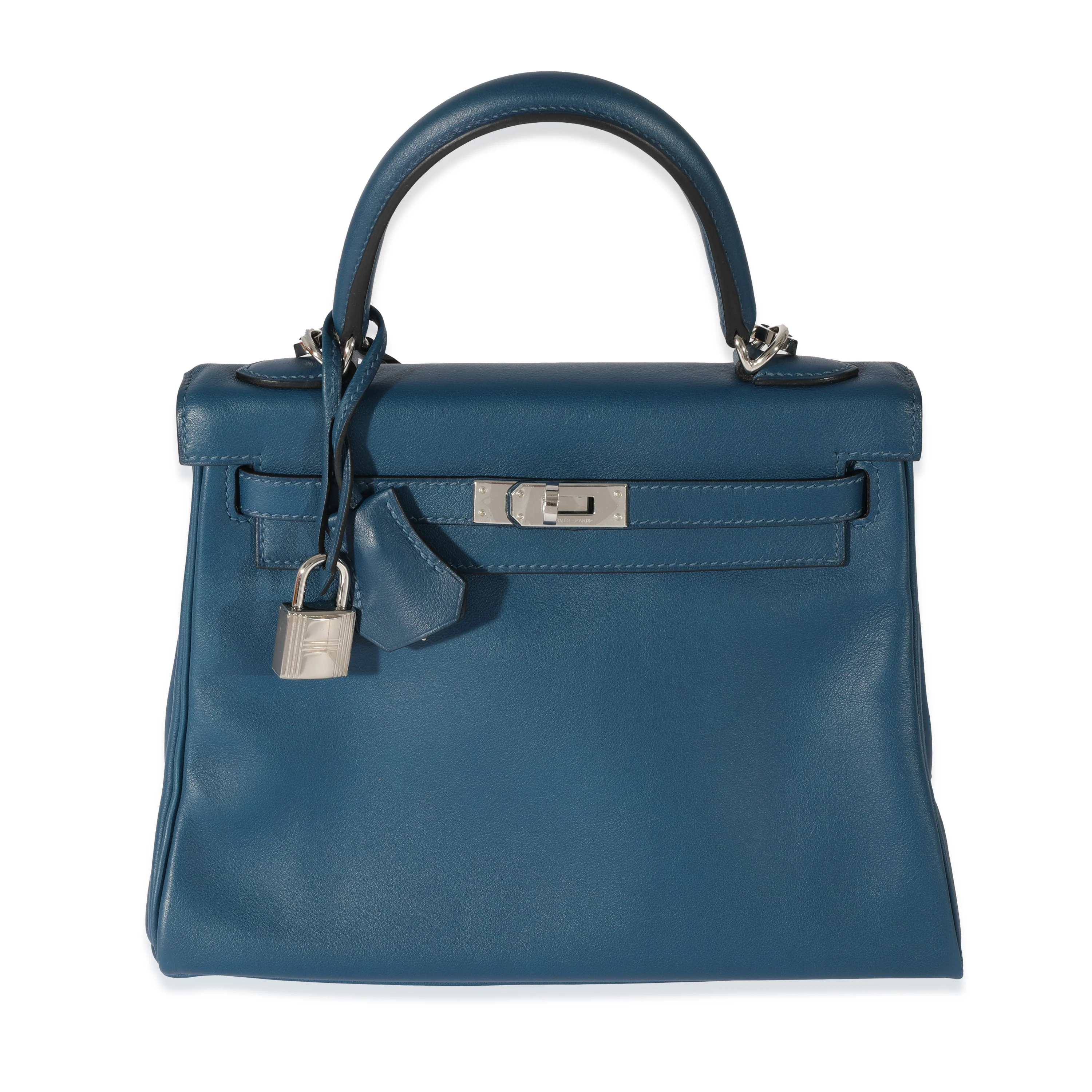 Hermès Deep Bleu Vert Bosphore Swift Kelly 25 PHW