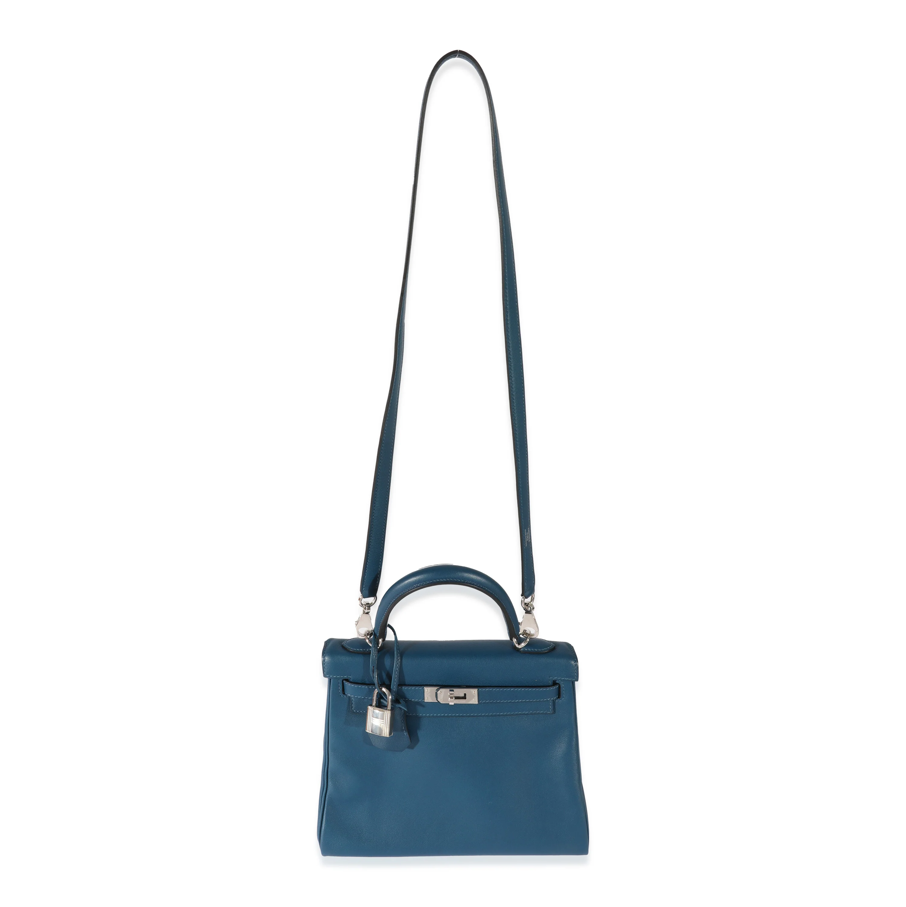 Hermès Deep Bleu Vert Bosphore Swift Kelly 25 PHW - Image 4