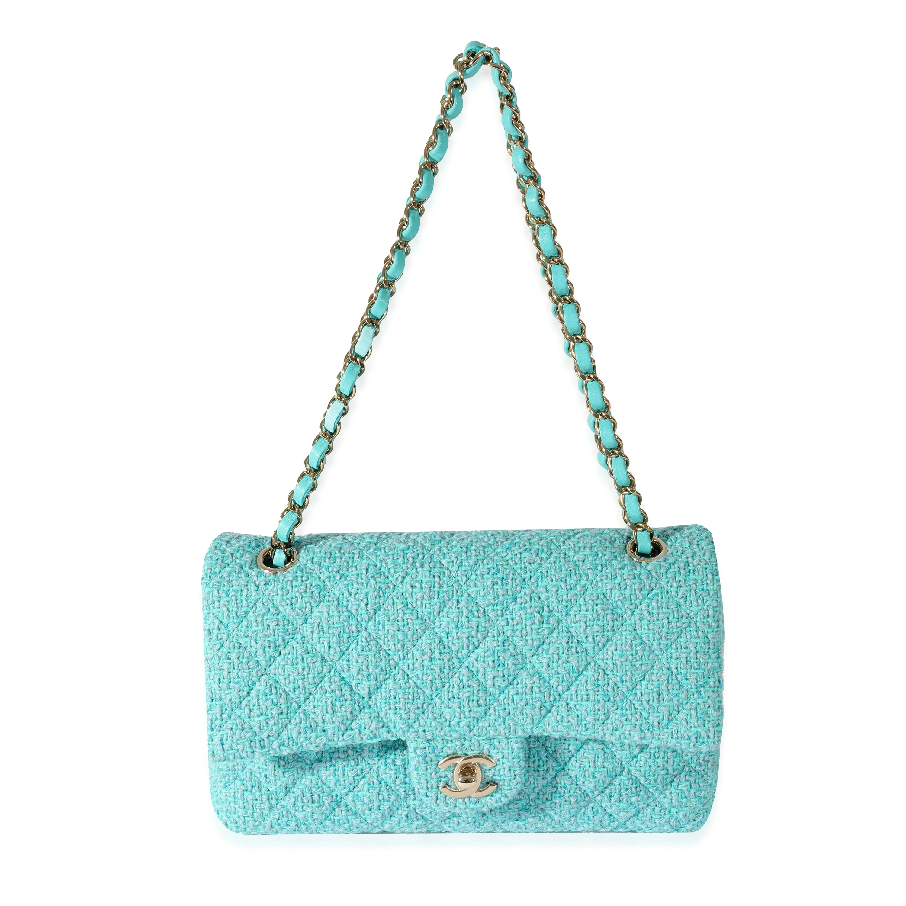 Chanel 22K Quilted Tweed Classic Medium Double Flap Bag - Image 4
