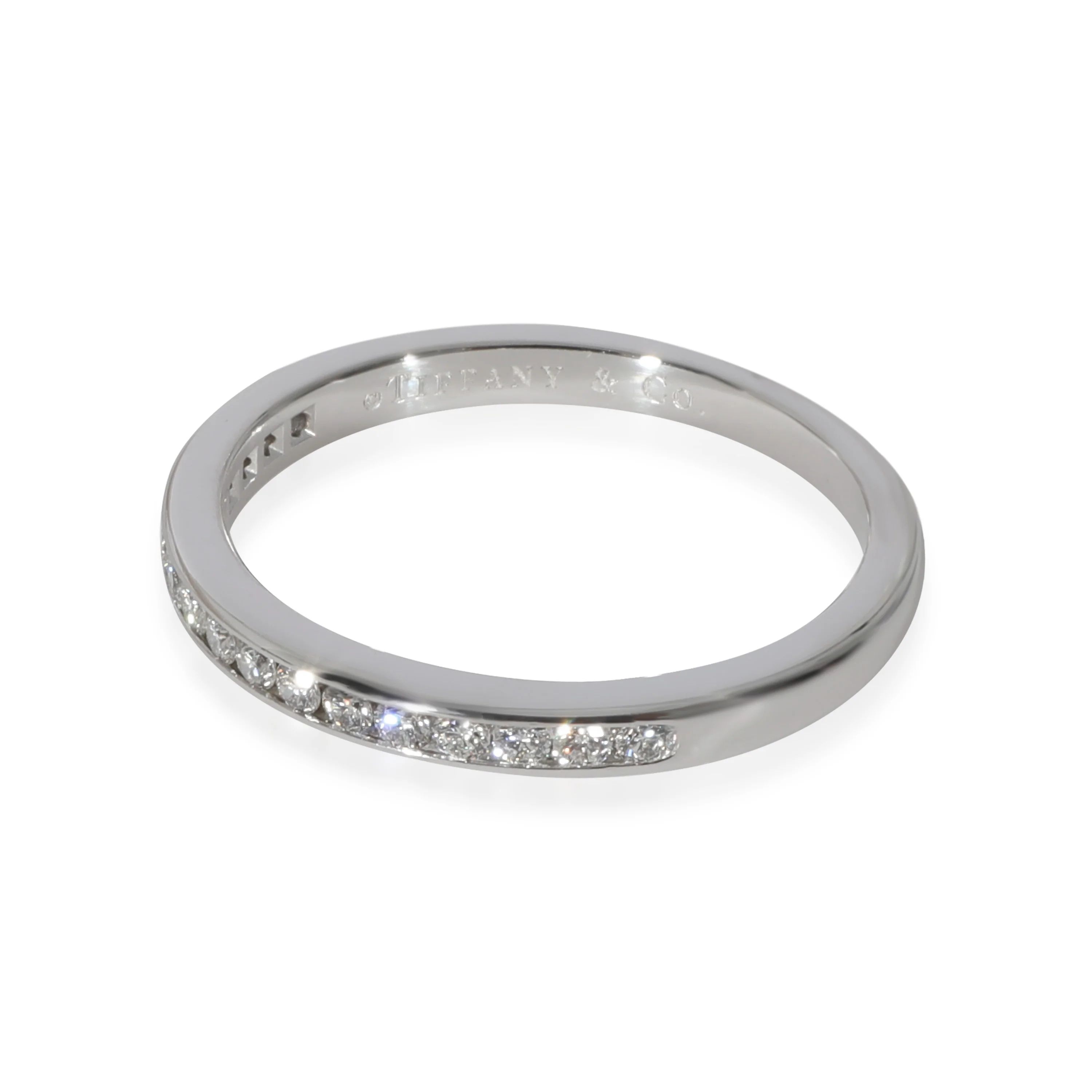 Tiffany & Co. Channel Diamond Half Eternity Wedding Band in  Platinum 0.17 CTW