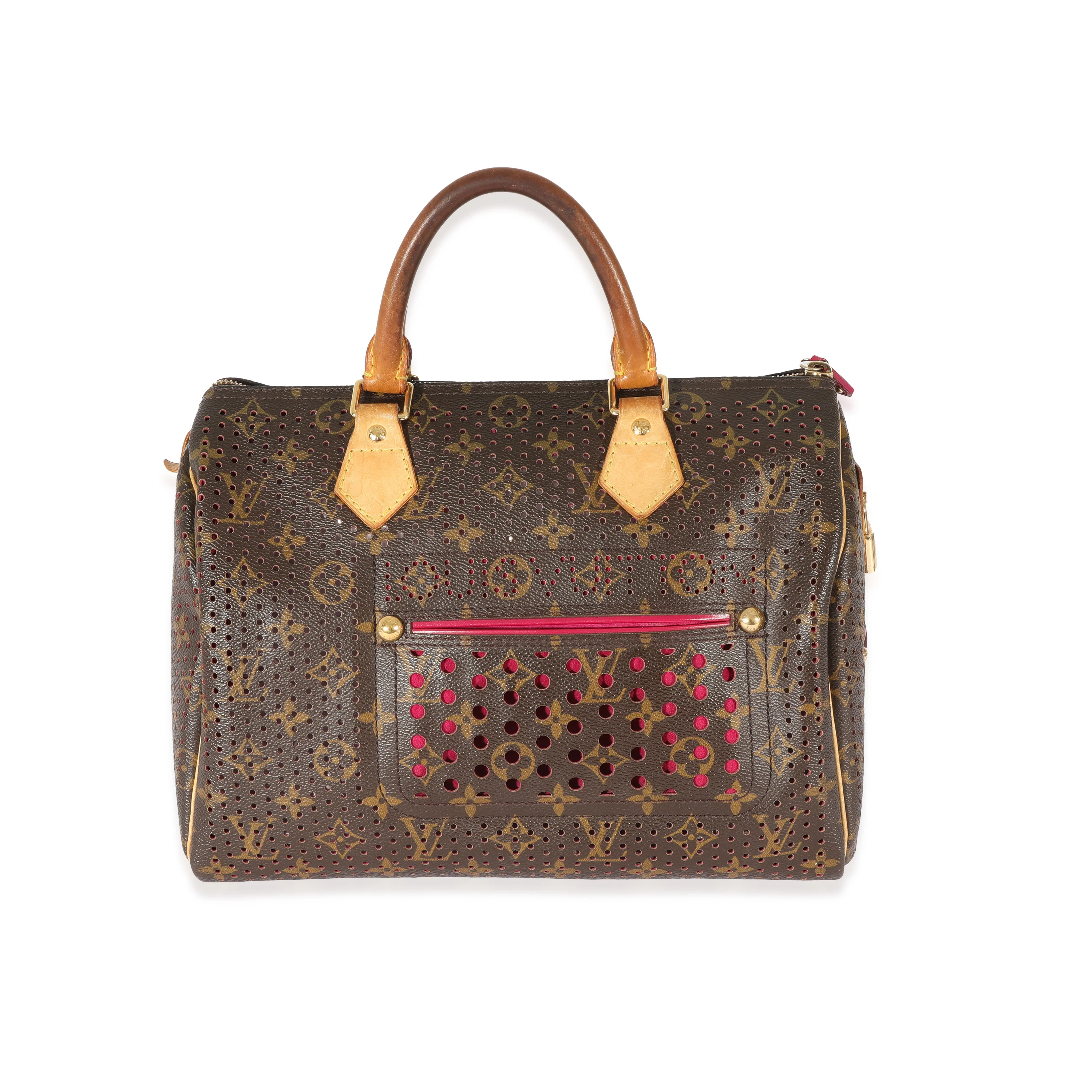 Louis Vuitton Perforated Fuchsia Monogram Canvas Speedy 30 - Image 5