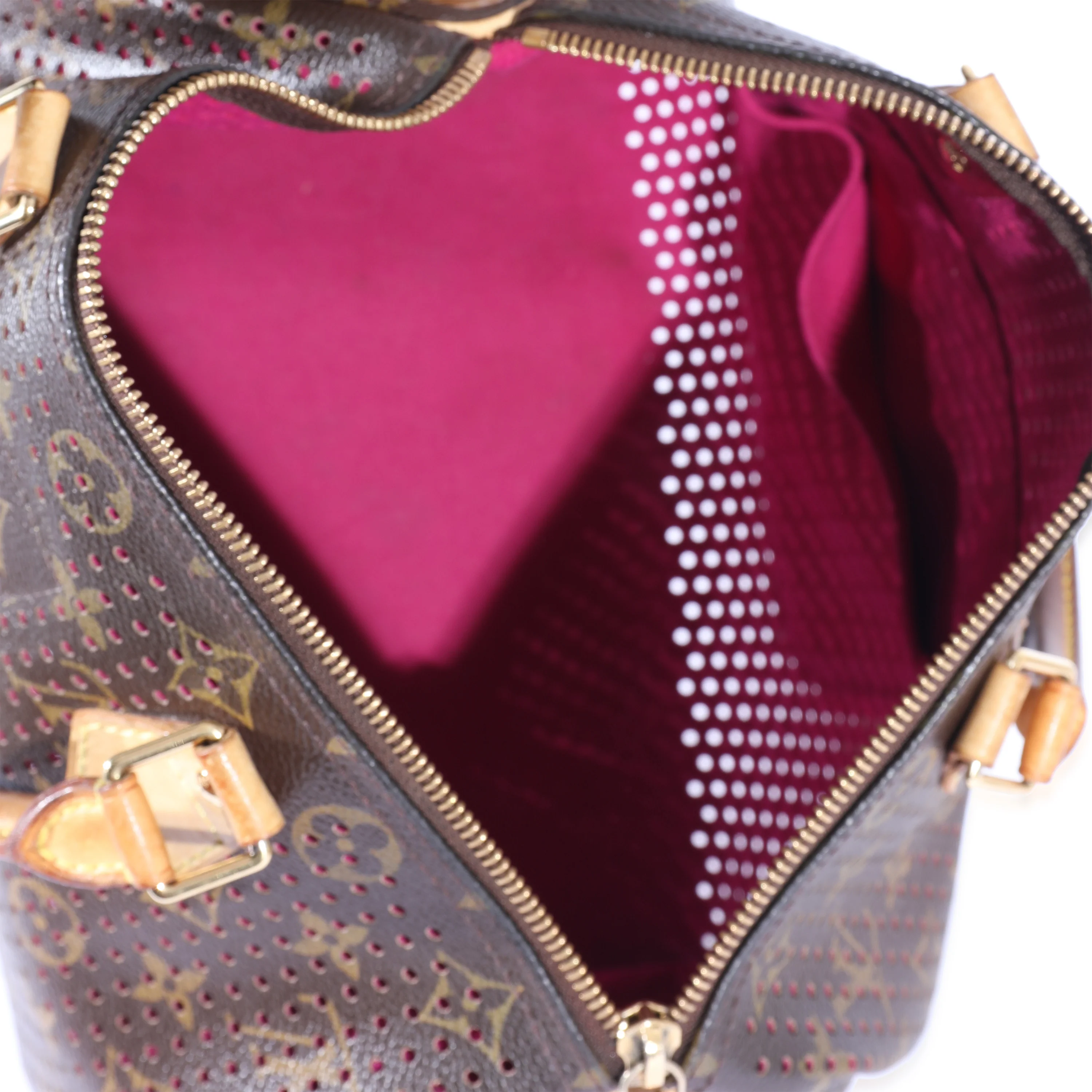 Louis Vuitton Perforated Fuchsia Monogram Canvas Speedy 30 - Image 8