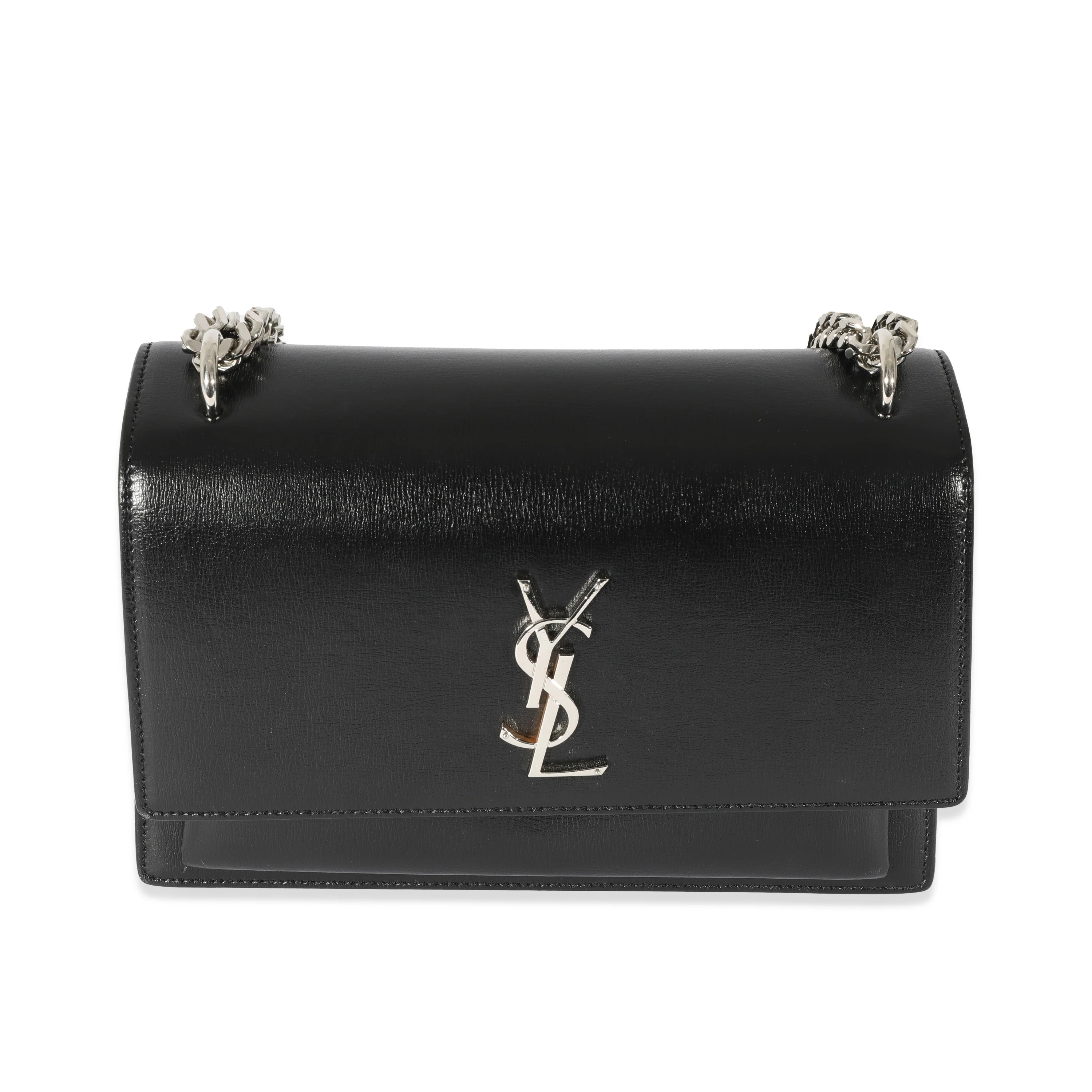 Saint Laurent Black Smooth Leather Medium Sunset Bag