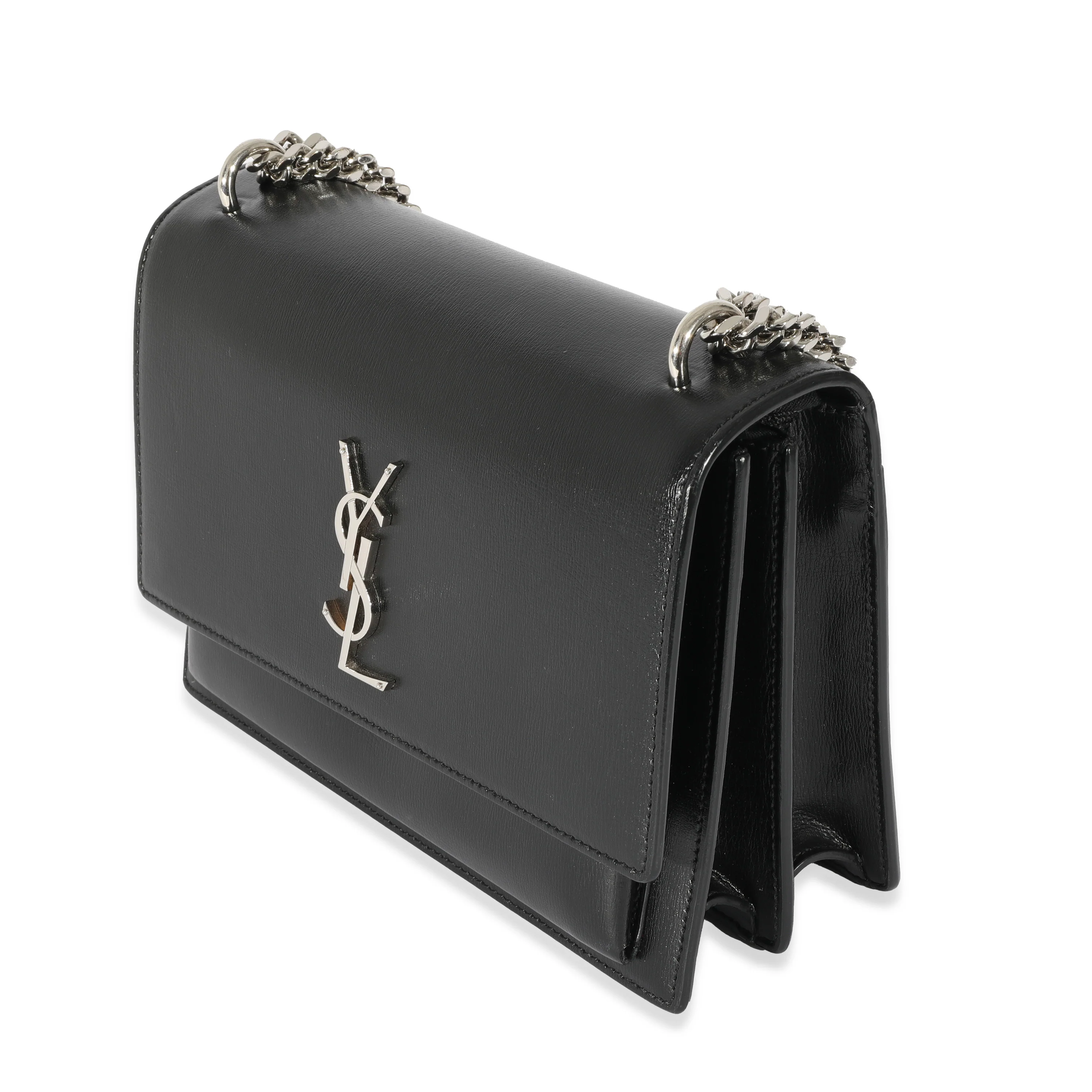 Saint Laurent Black Smooth Leather Medium Sunset Bag - Image 2