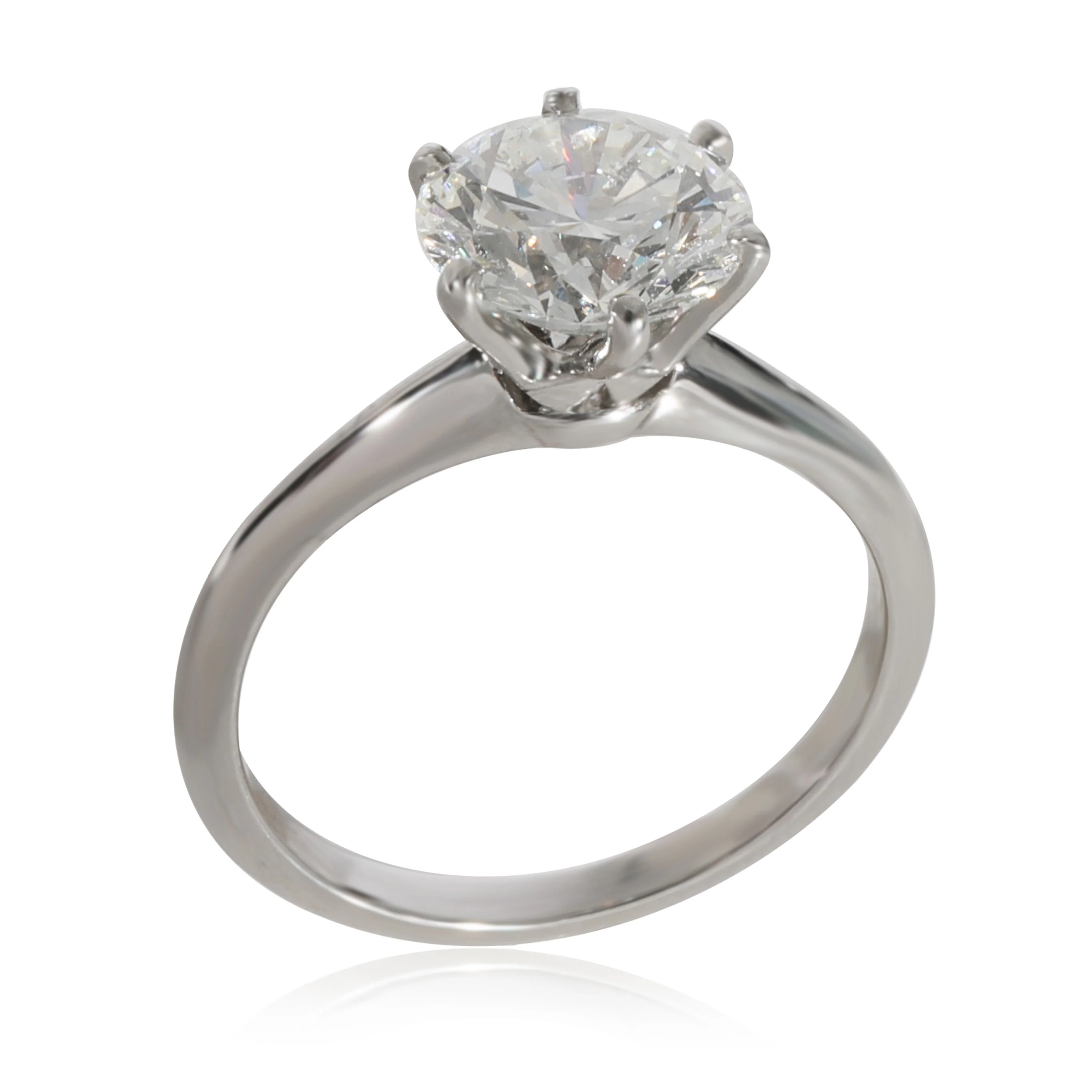 Solitaire Diamond  Engagement  Ring in  Platinum I VS1 2.17 CTW - Image 6