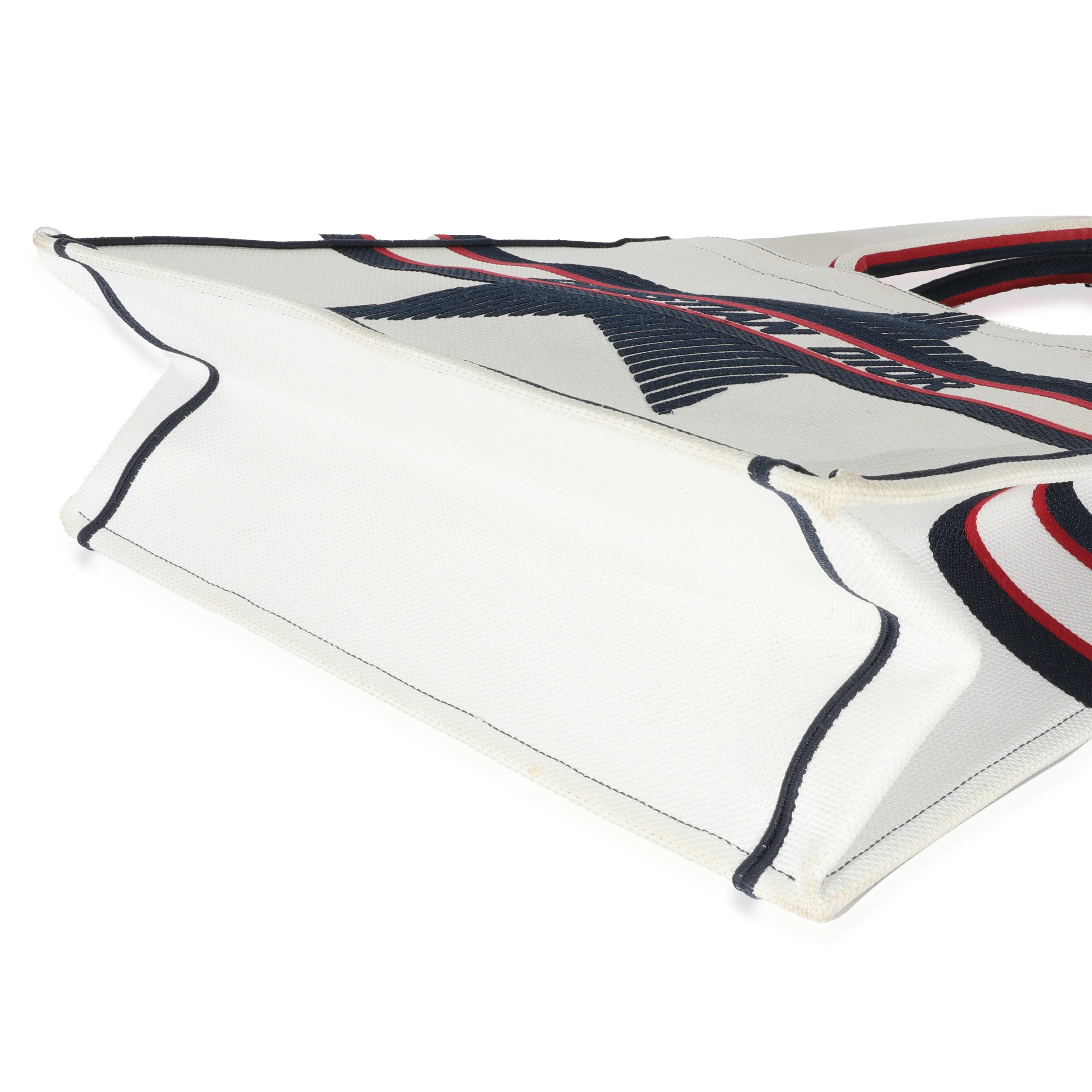 White Canvas Dioralps Large Book Tote - Image 6