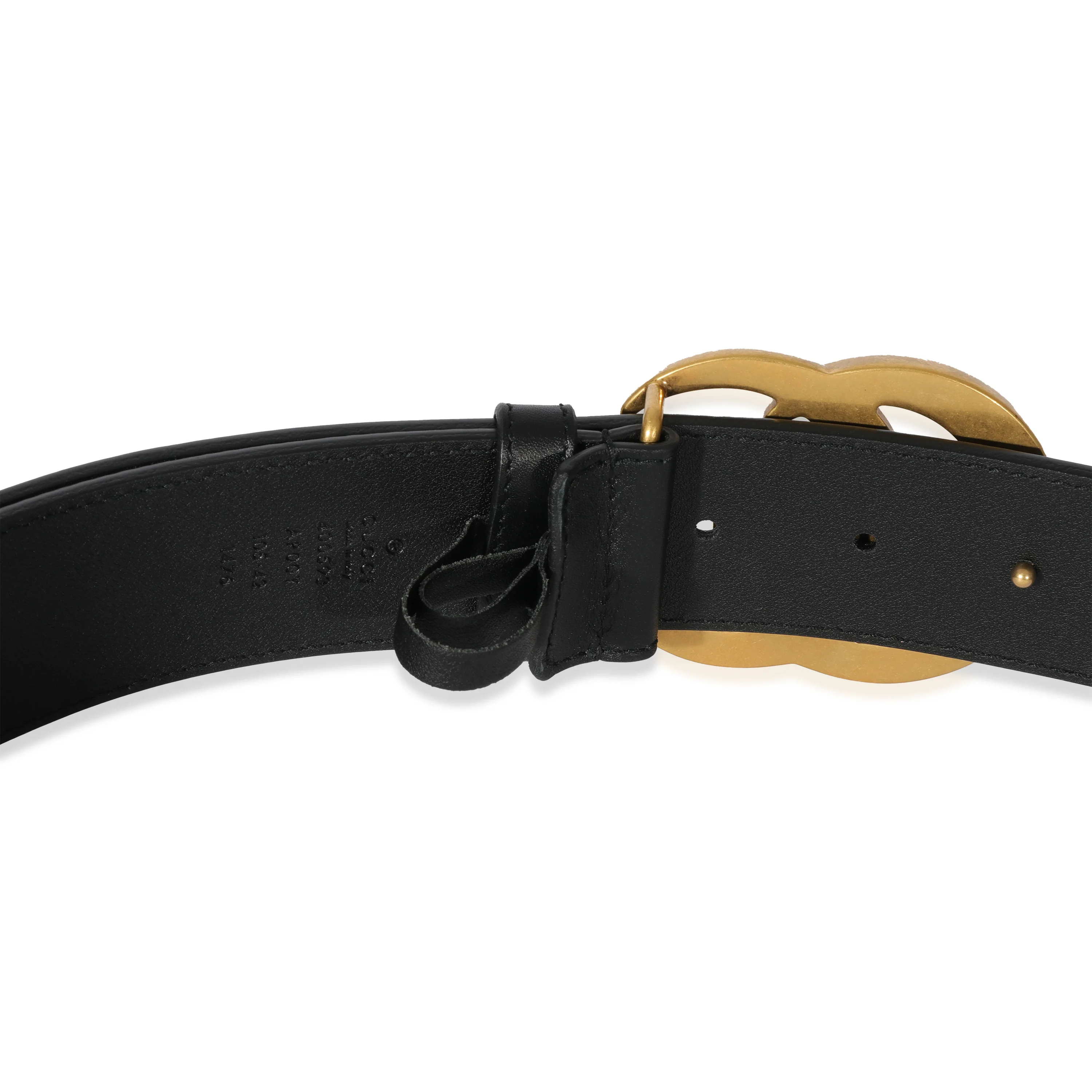 Gucci Black Leather GG Marmont Belt - Image 3