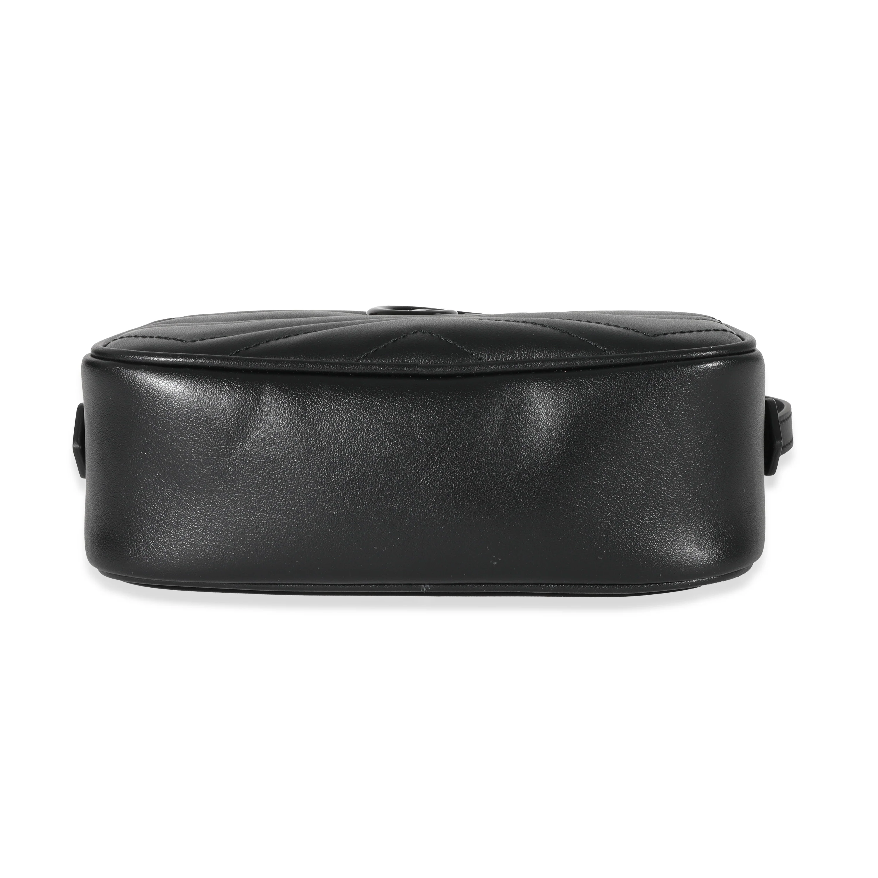 Gucci Black Leather GG Marmont Mini Shoulder Bag - Image 5