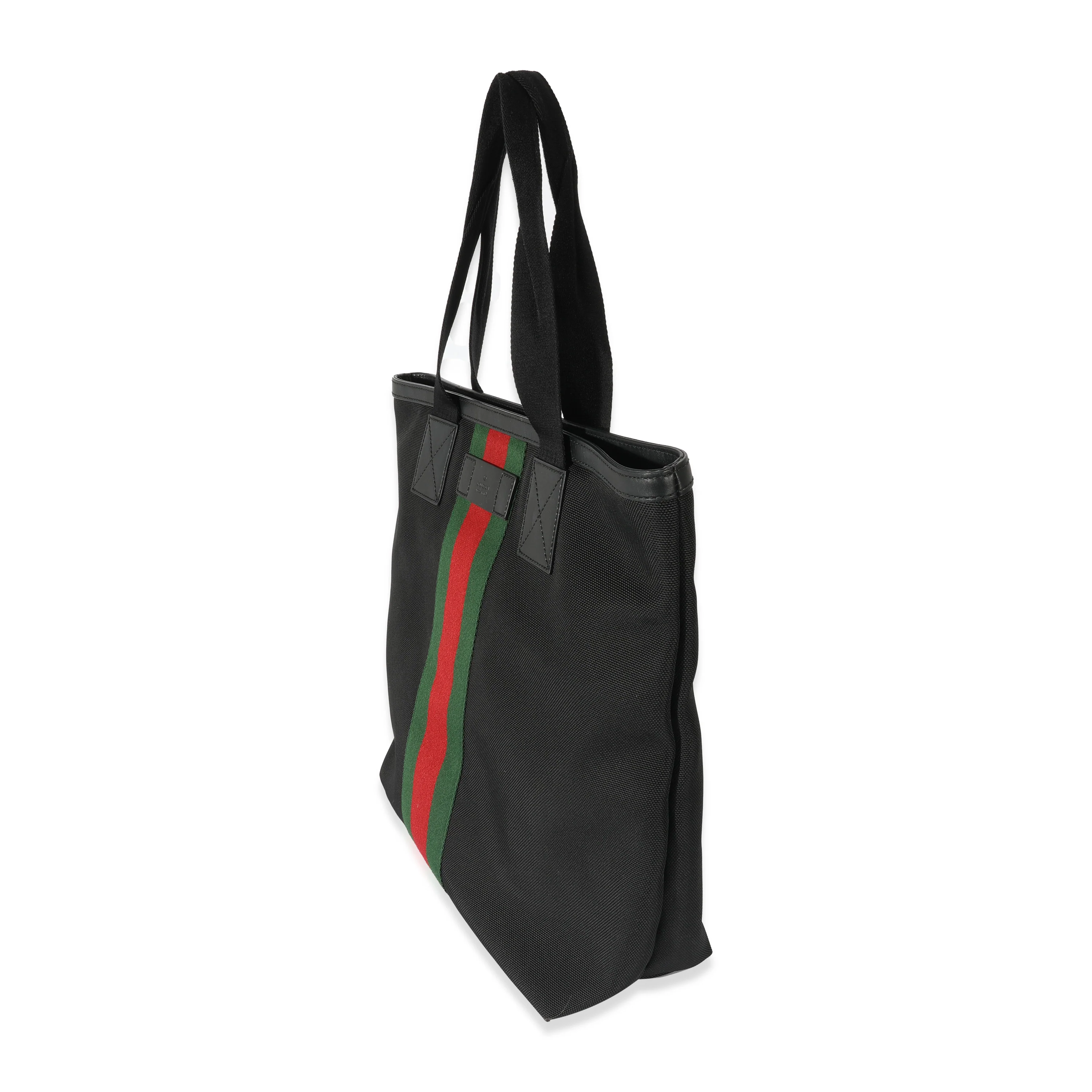Gucci Black Canvas Techno Web Tote - Image 2