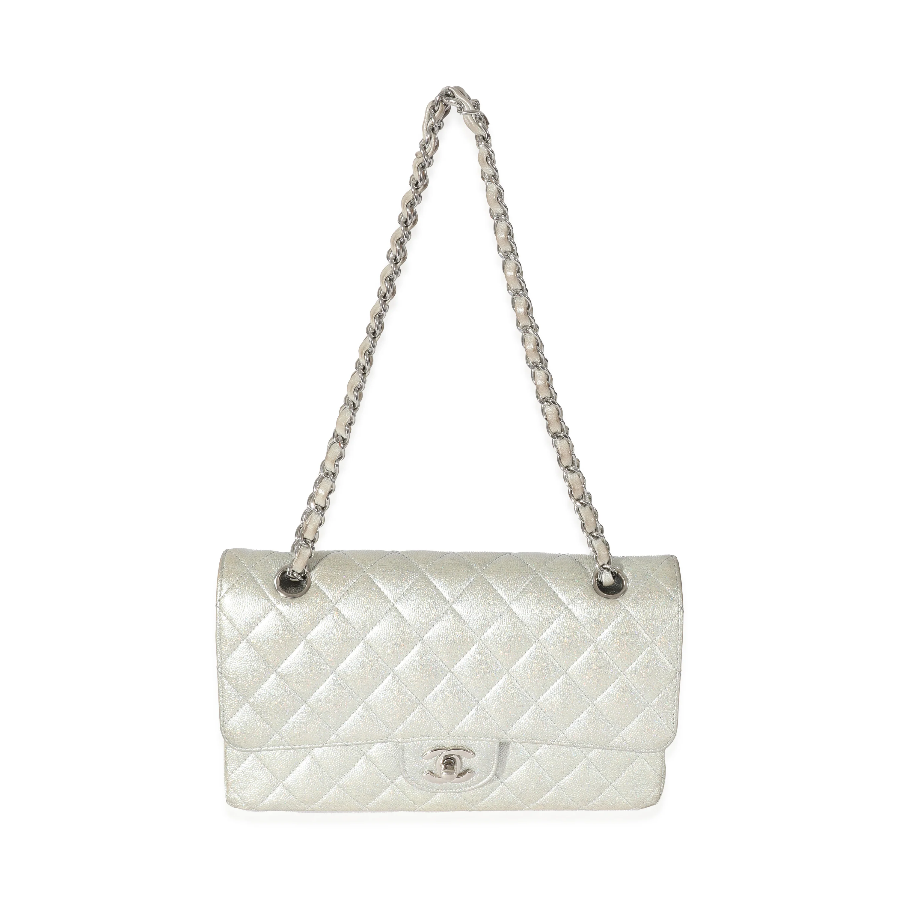 21K Glitter Caviar Medium Classic Double Flap Handbag - Image 4