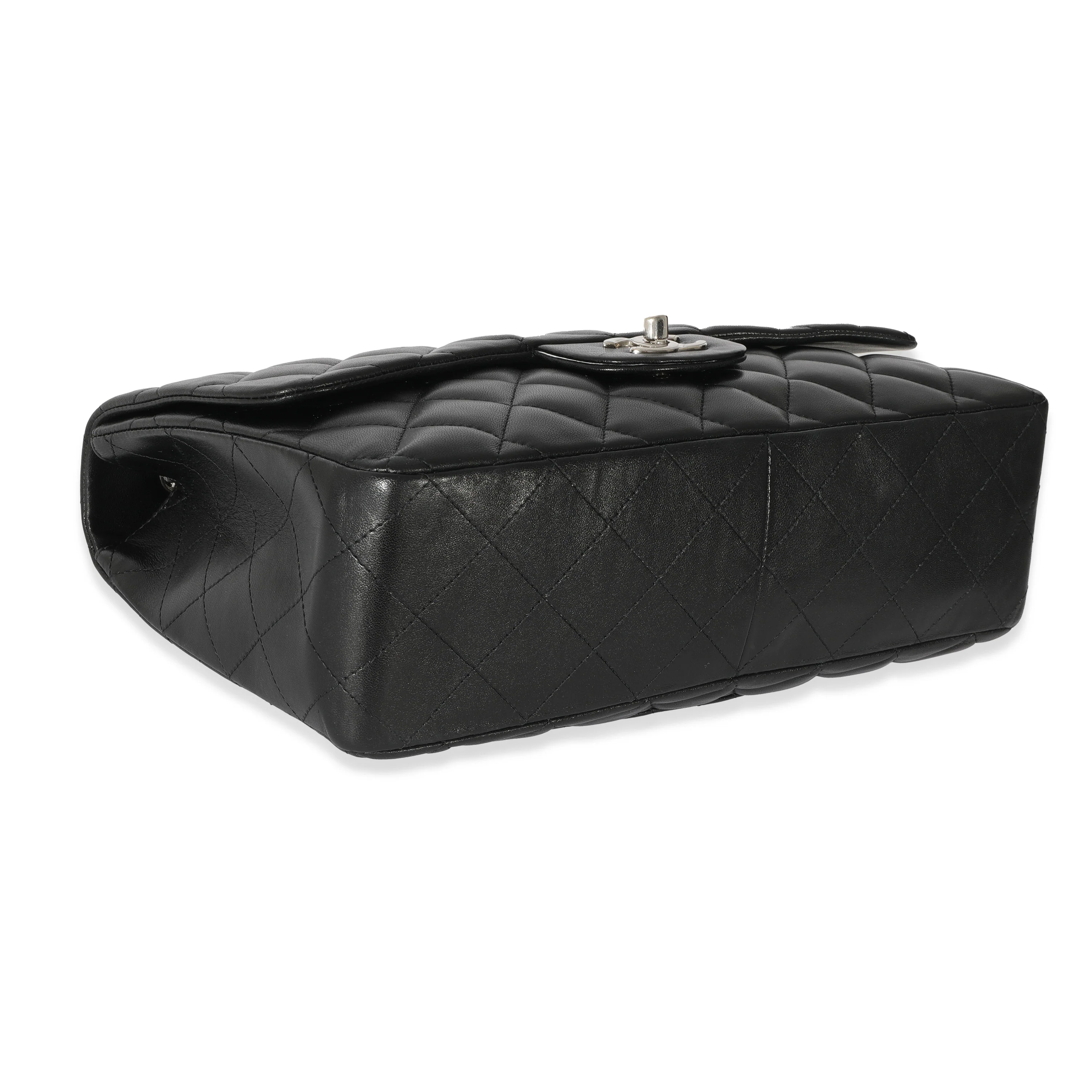 Black Lambskin Jumbo Single Flap Bag - Image 4
