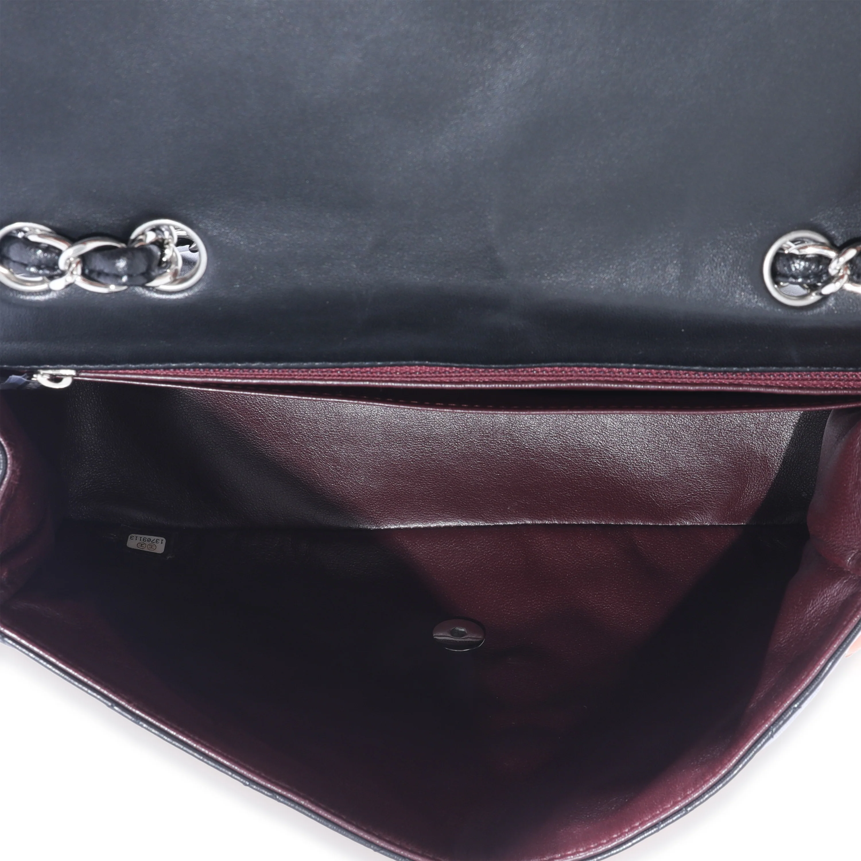 Black Lambskin Jumbo Single Flap Bag - Image 7
