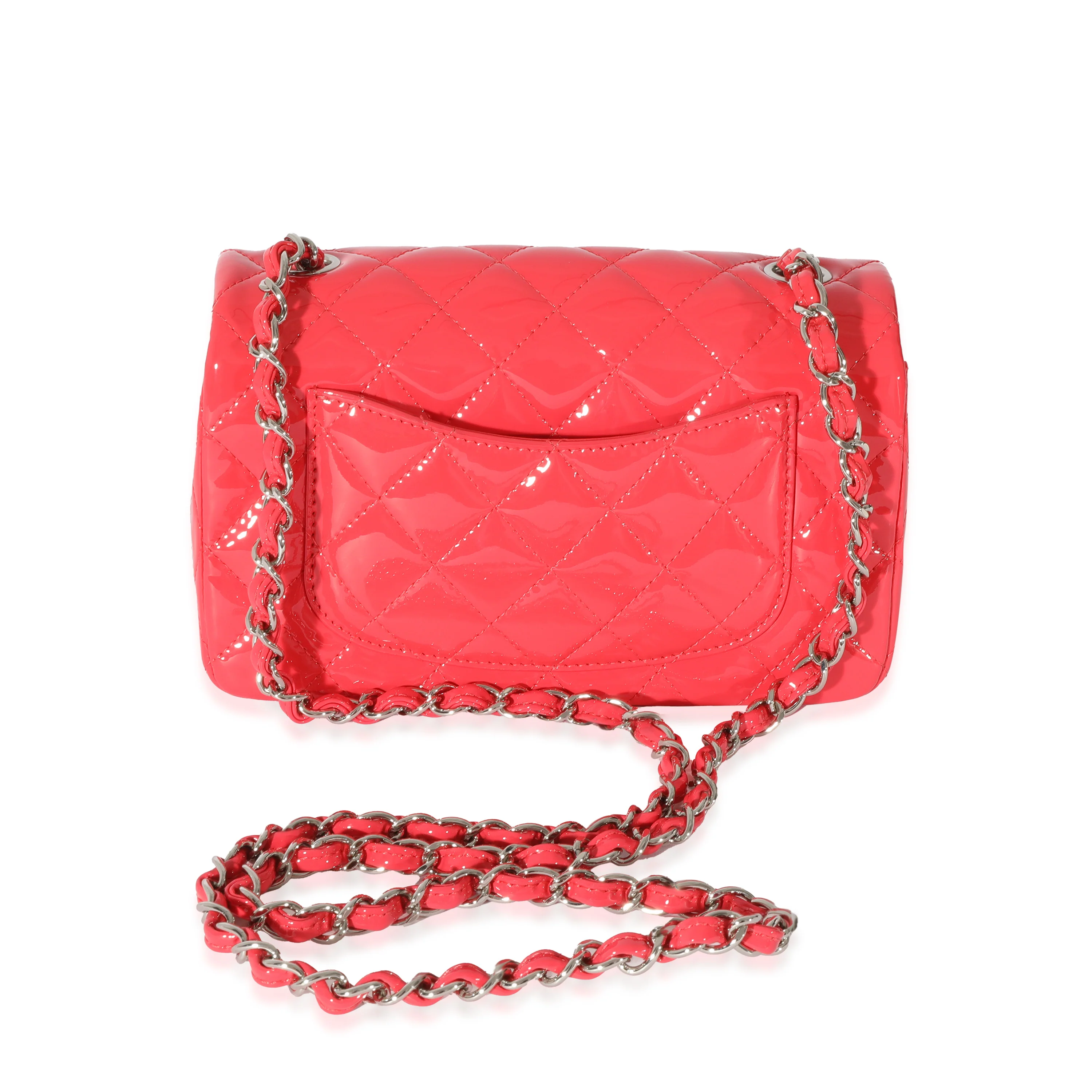 Chanel Pink Patent Rectangular Mini Flap - Image 3