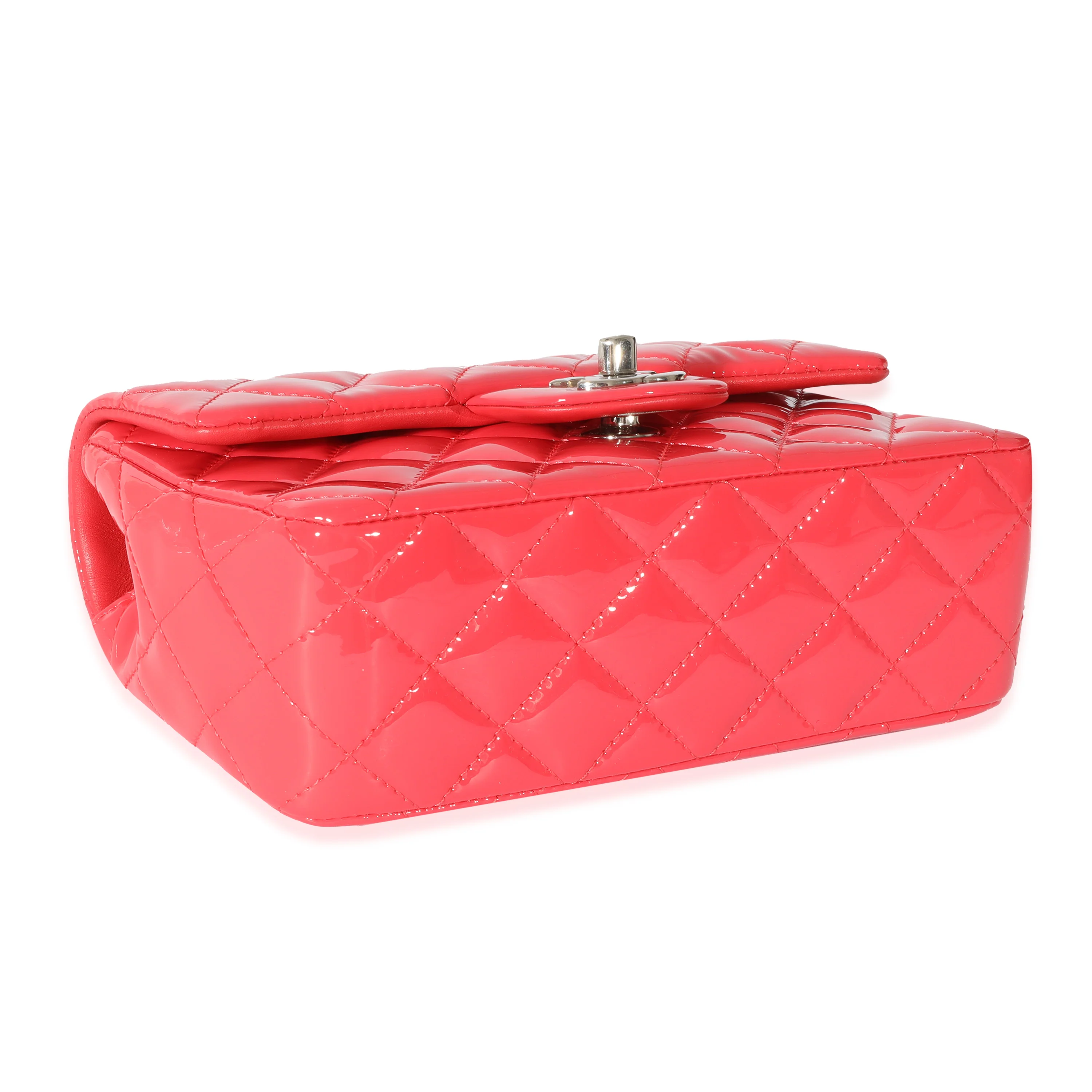 Chanel Pink Patent Rectangular Mini Flap - Image 4
