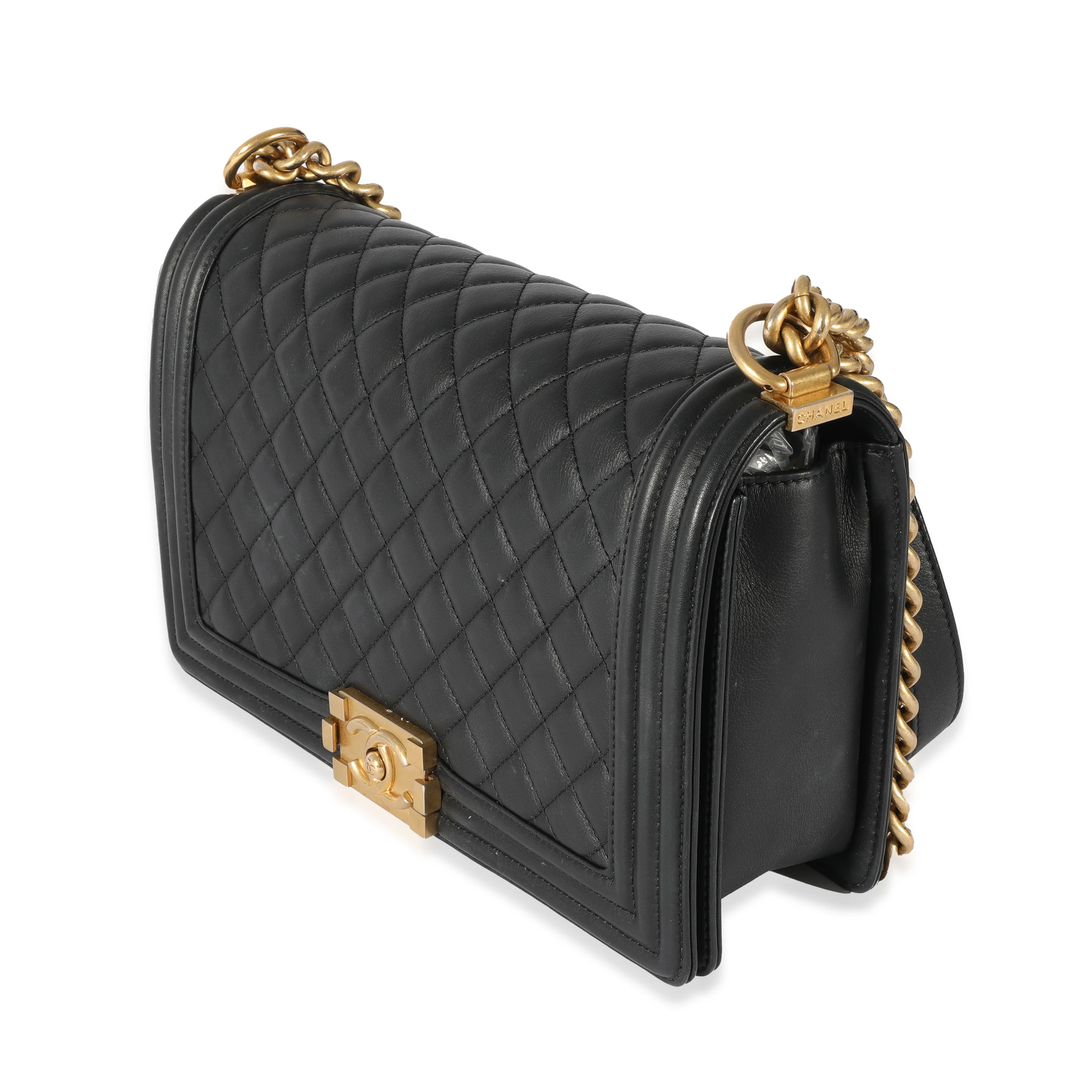 Chanel Black Quilted Lambskin Medium Boy Bag - Image 2