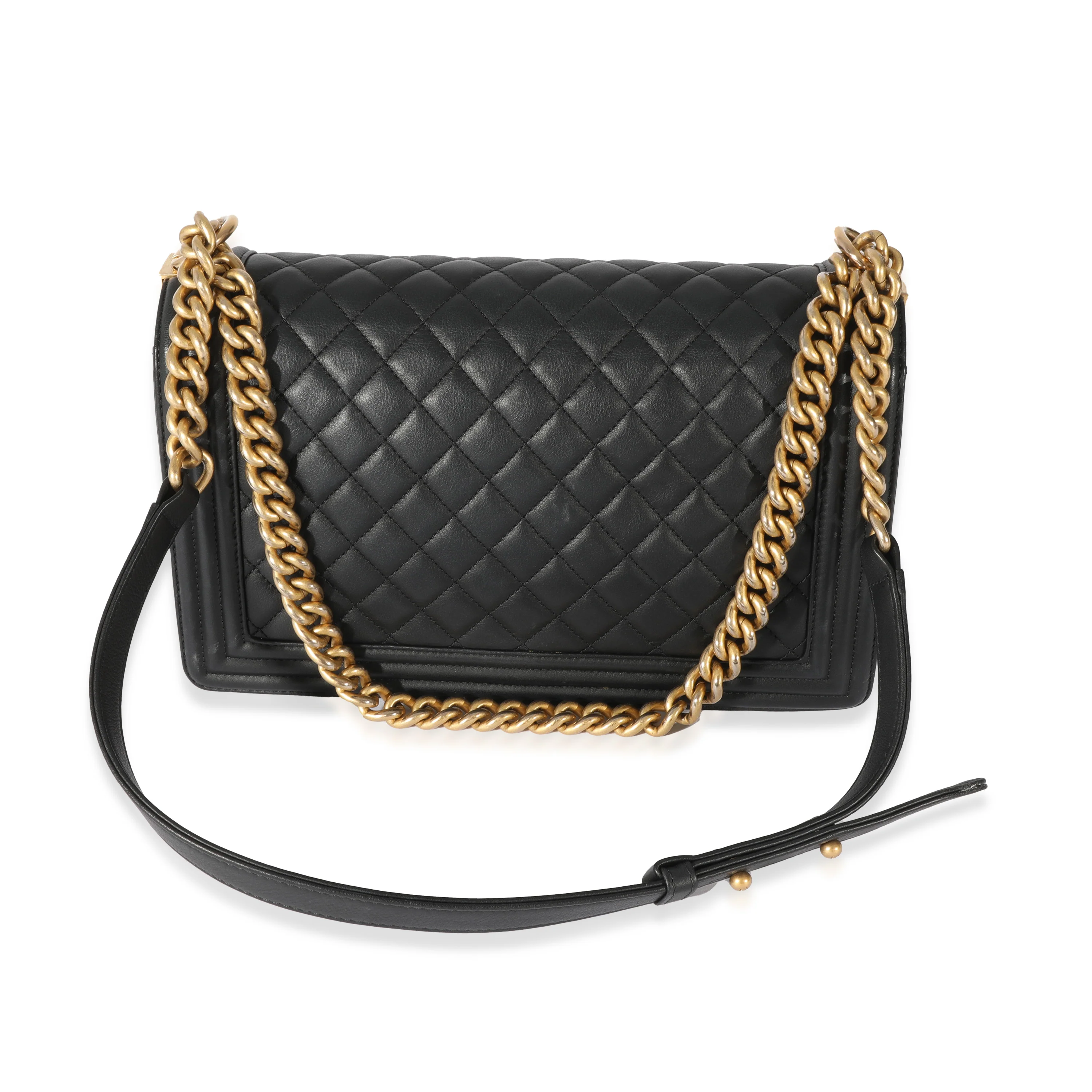 Chanel Black Quilted Lambskin Medium Boy Bag - Image 5