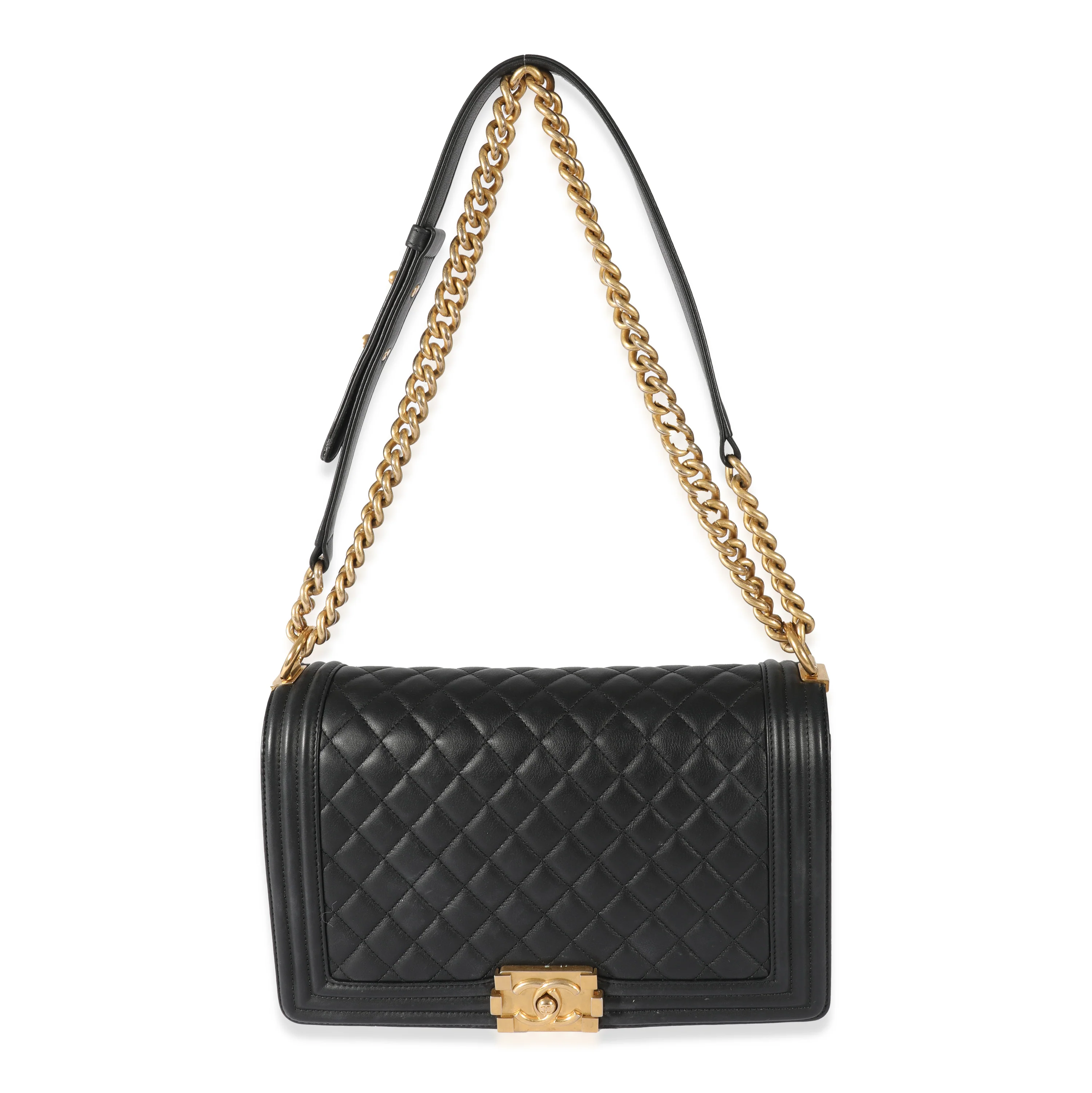Chanel Black Quilted Lambskin Medium Boy Bag - Image 8