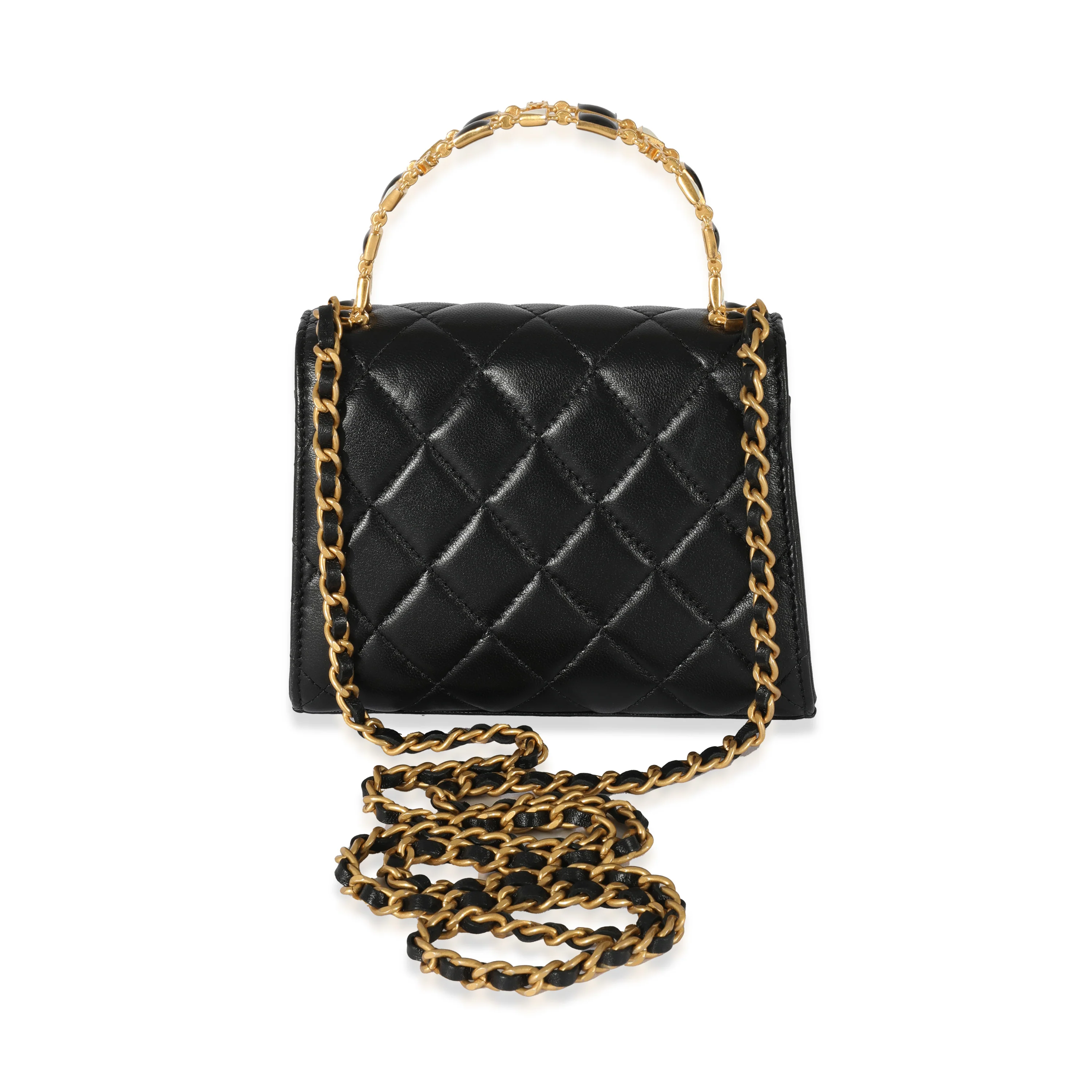 Chanel 23A Black Lambskin Clutch With Chain - Image 3