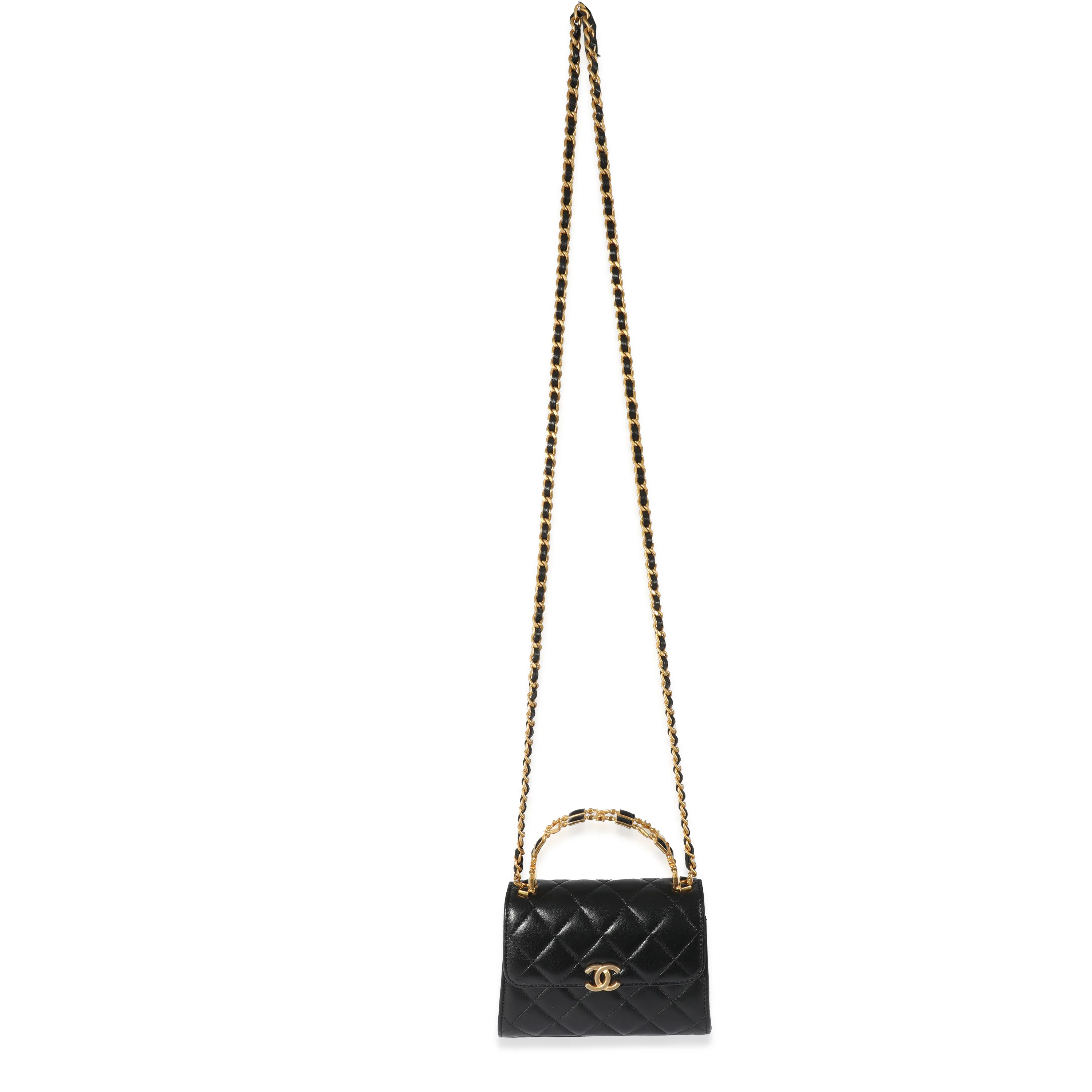Chanel 23A Black Lambskin Clutch With Chain - Image 4