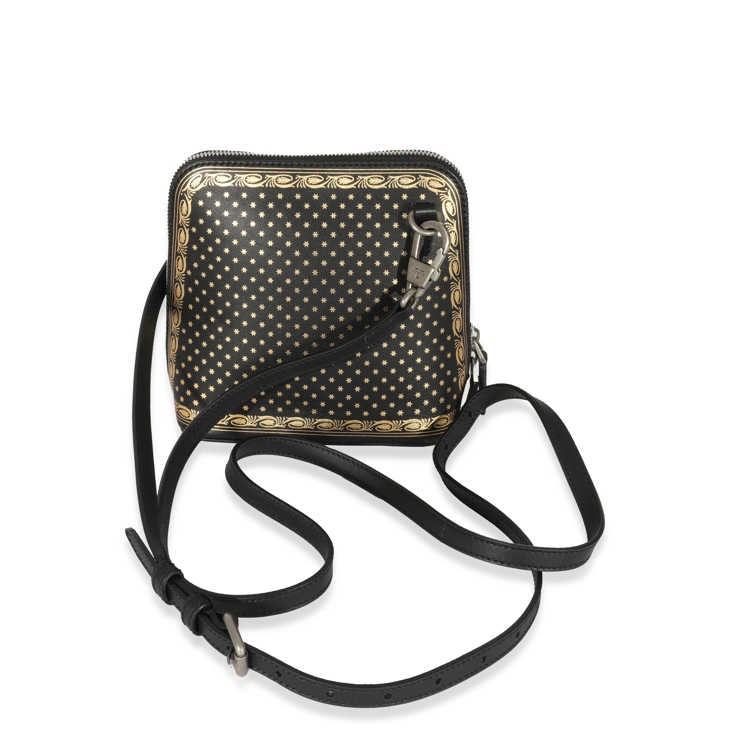 Black Leather Sega Script Dome Bag - Image 3