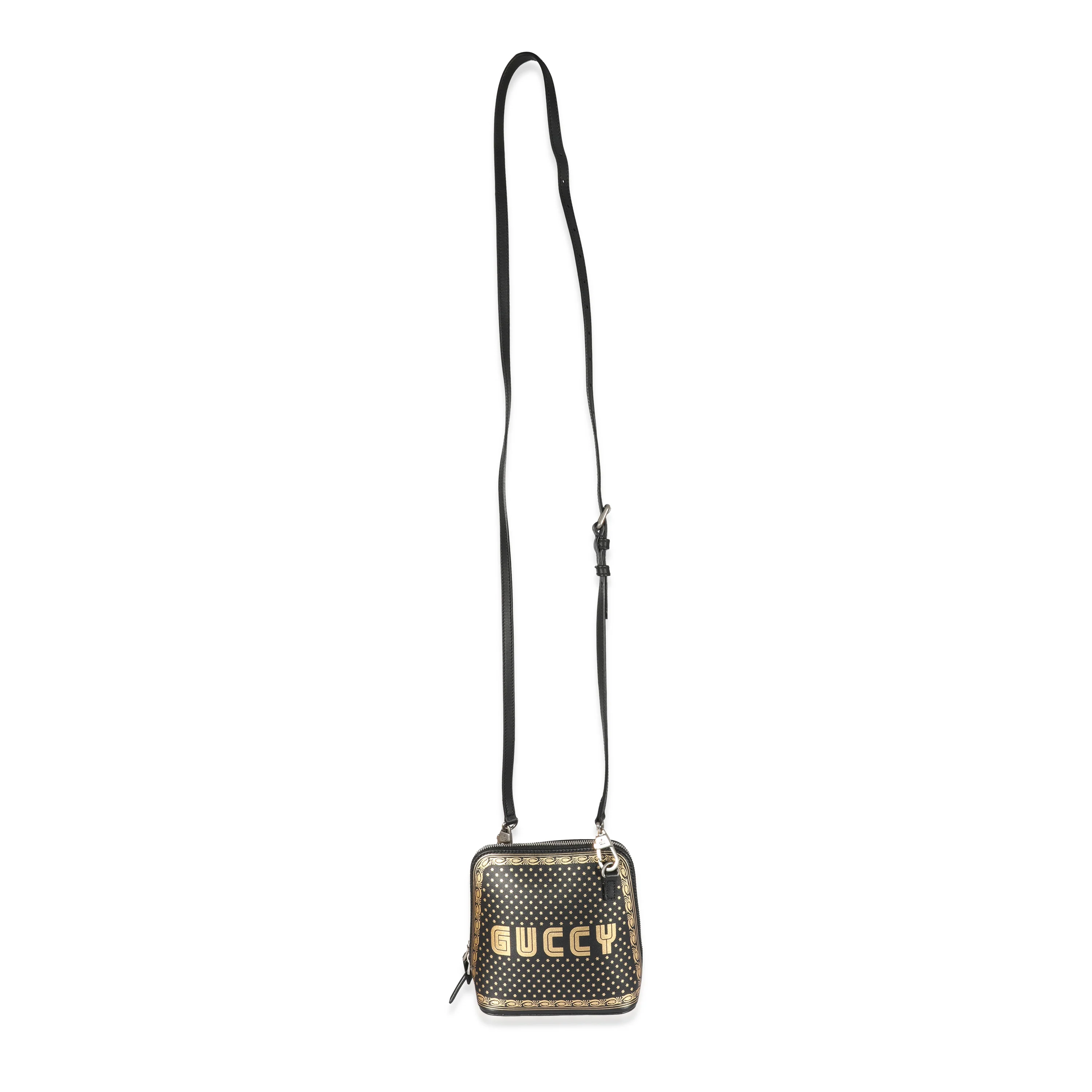 Black Leather Sega Script Dome Bag - Image 4