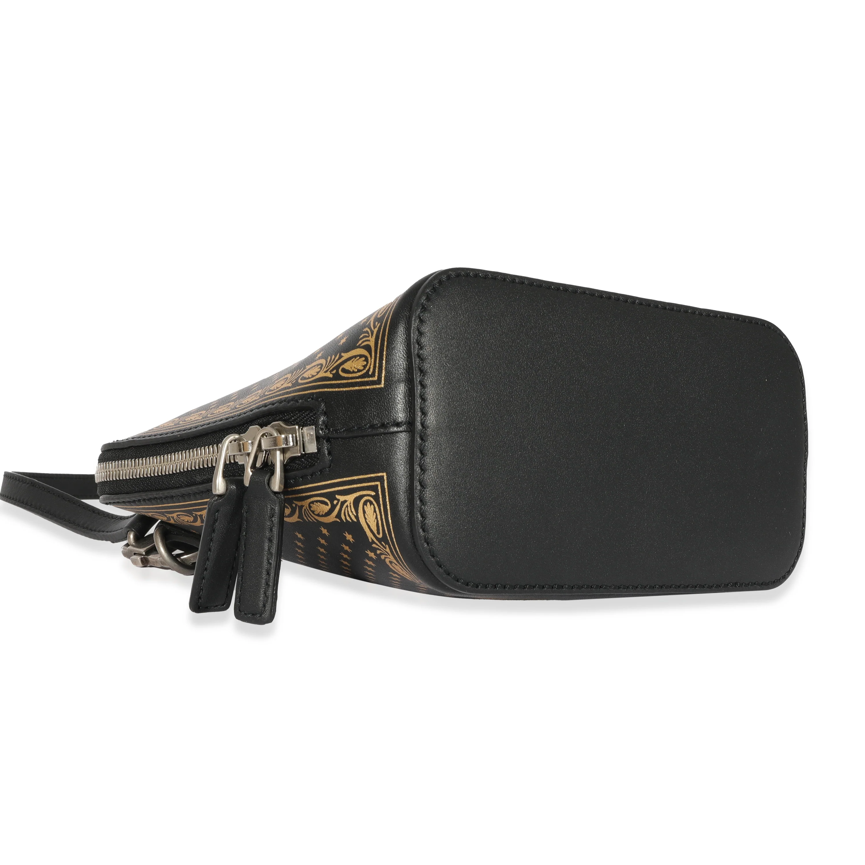 Black Leather Sega Script Dome Bag - Image 6
